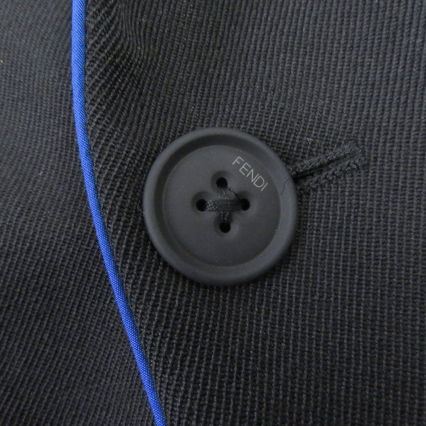 FENDI tailored jacket FJ0641 Outer: 97% wool, Outer: 3% polyester, Lining: 100% cupra black Double-breasted Gabardine Blazer mens 48 Used