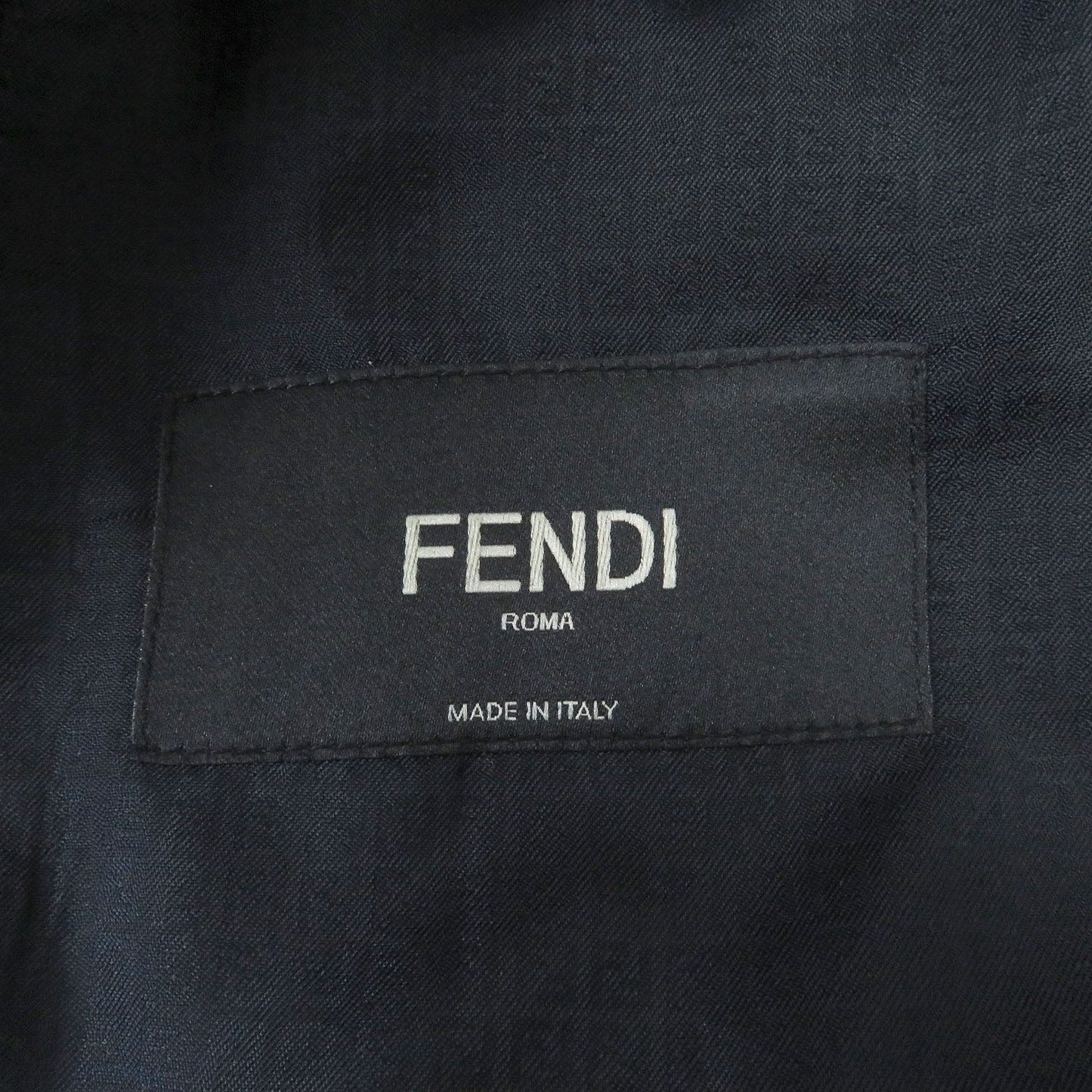 FENDI tailored jacket FJ0641 Outer: 97% wool, Outer: 3% polyester, Lining: 100% cupra black Double-breasted Gabardine Blazer mens 48 Used
