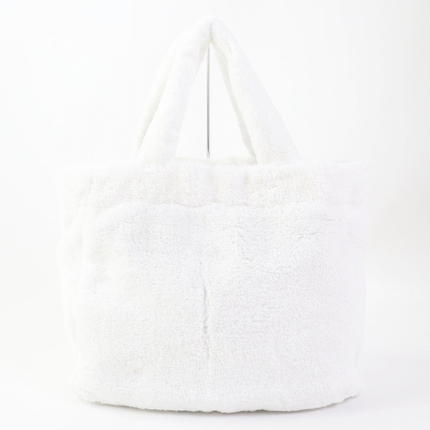 PRADA Tote Bag 1BG130 pile White Black , BIANCO NERO SPUGNA