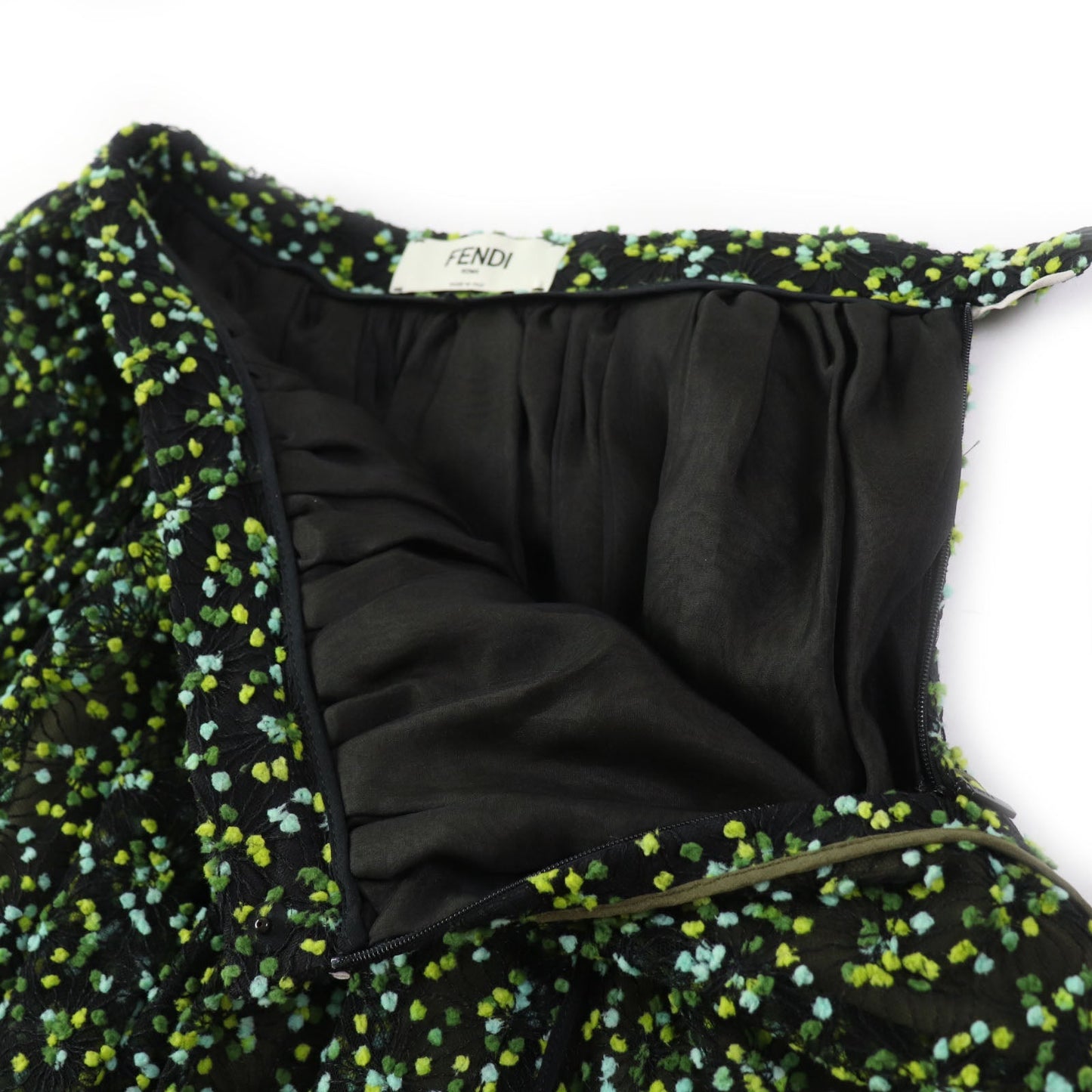 FENDI flare skirt FQ6560 Nylon Black green 36