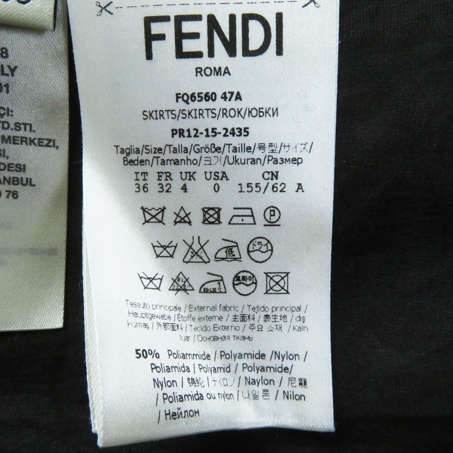 FENDI flare skirt FQ6560 Nylon Black green 36