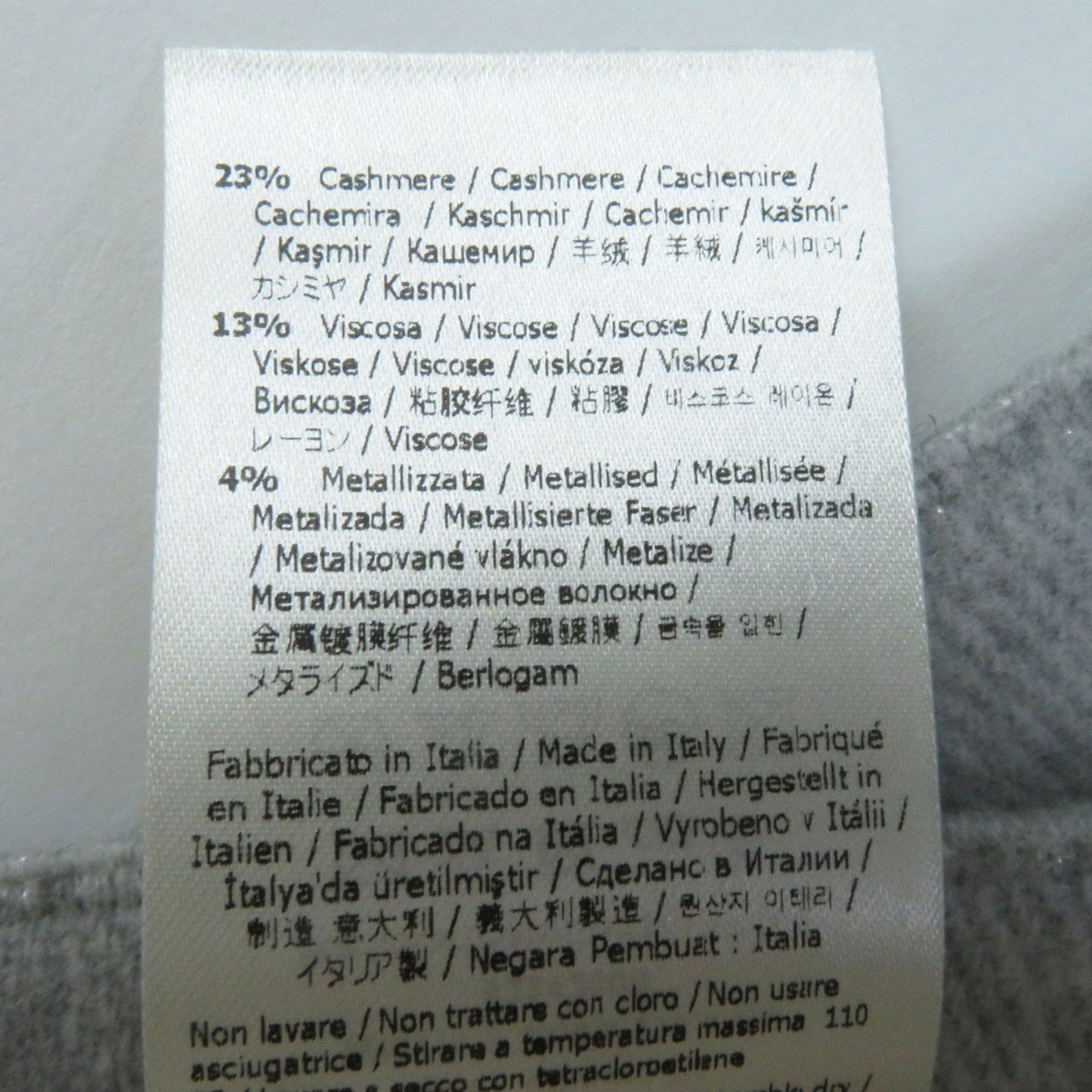 FENDI Scarf Main: 60% wool, 23% cashmere, 13% rayon, 4% metal fiber Light Gray Silver FXT485 AROQ TU Women Used