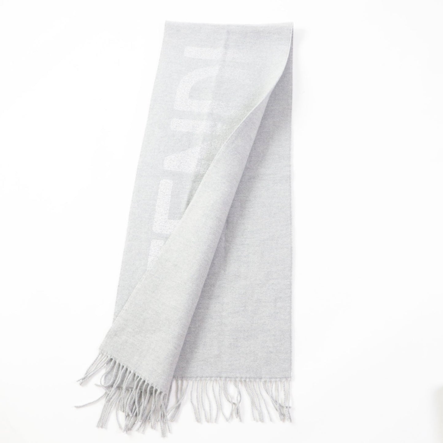 FENDI Scarf Main: 60% wool, 23% cashmere, 13% rayon, 4% metal fiber Light Gray Silver FXT485 AROQ TU Women Used