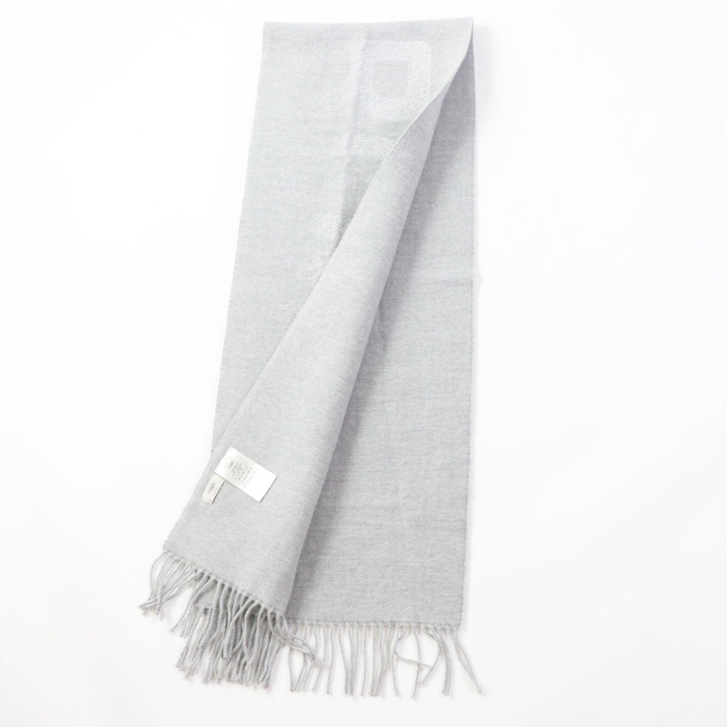 FENDI Scarf Main: 60% wool, 23% cashmere, 13% rayon, 4% metal fiber Light Gray Silver FXT485 AROQ TU Women Used