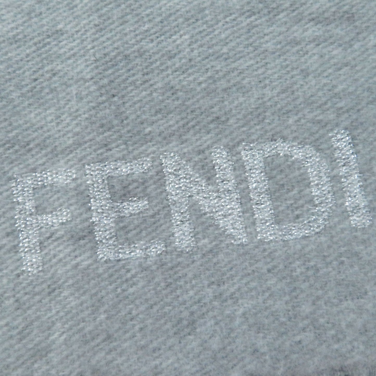 FENDI Scarf Main: 60% wool, 23% cashmere, 13% rayon, 4% metal fiber Light Gray Silver FXT485 AROQ TU Women Used