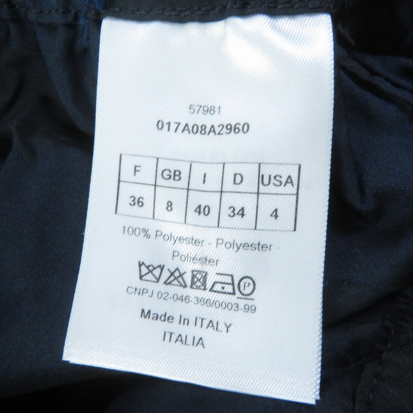 Christian Dior Pants 017A08A2960 polyester Black navy 40