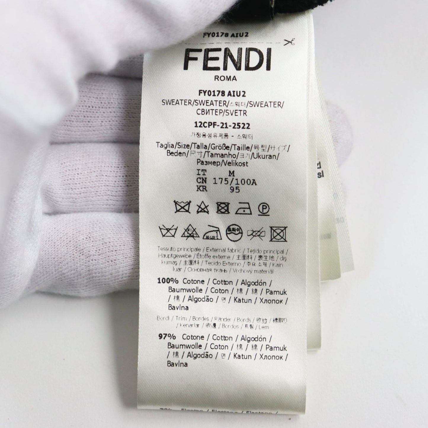 FENDI sweat FY0178 cotton black M