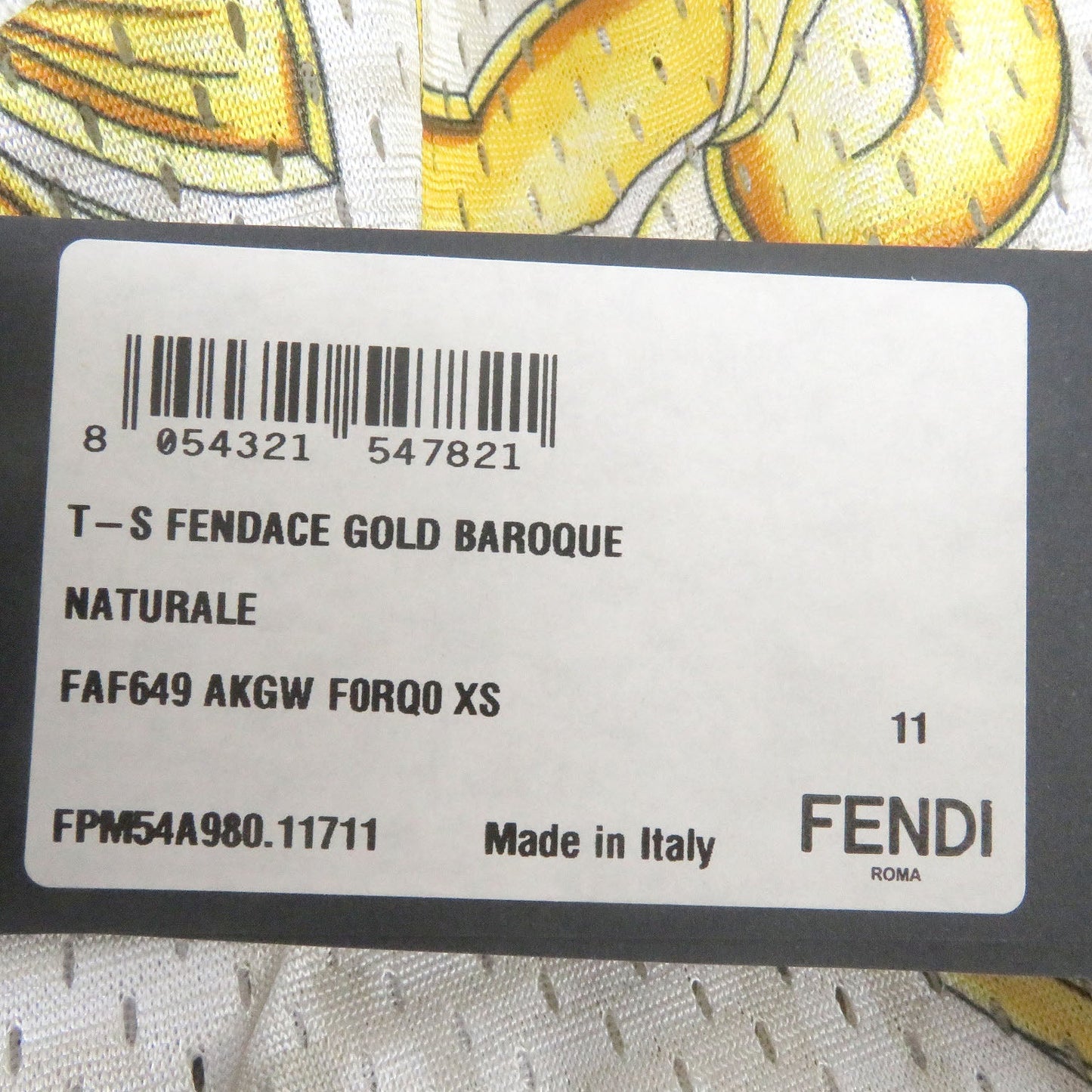 FENDI Short sleeve T-shirt FAF649 polyester natural XS