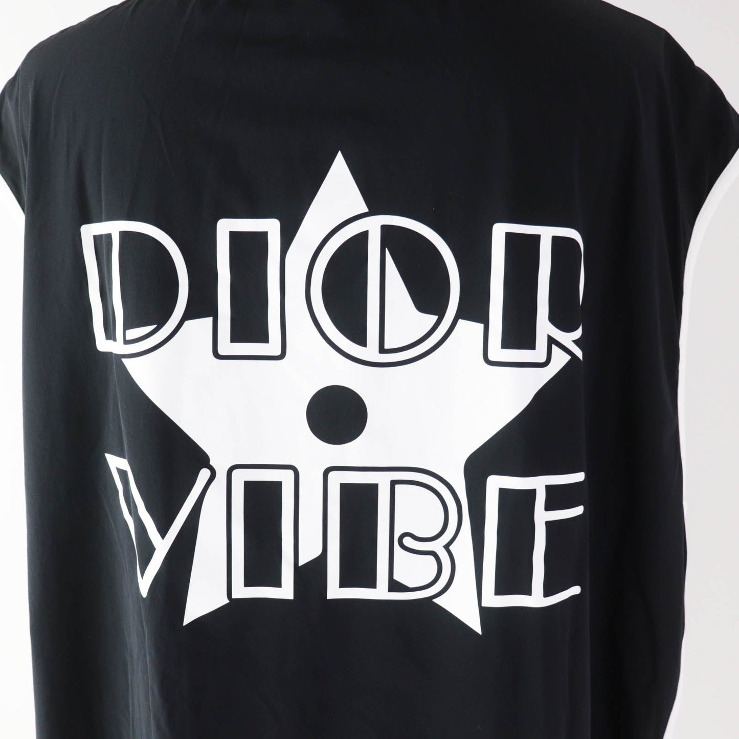 Christian Dior Hoodie 243G15A2260 Nylon Black White Sleeveless Technical Jersey Zip Hoodie DIOR VIBE XS