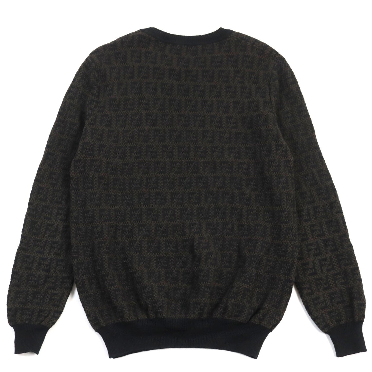 FENDI knit FZX034 AKFS wool Brown black GIROCOLLO FF DETAIL KNIT 54