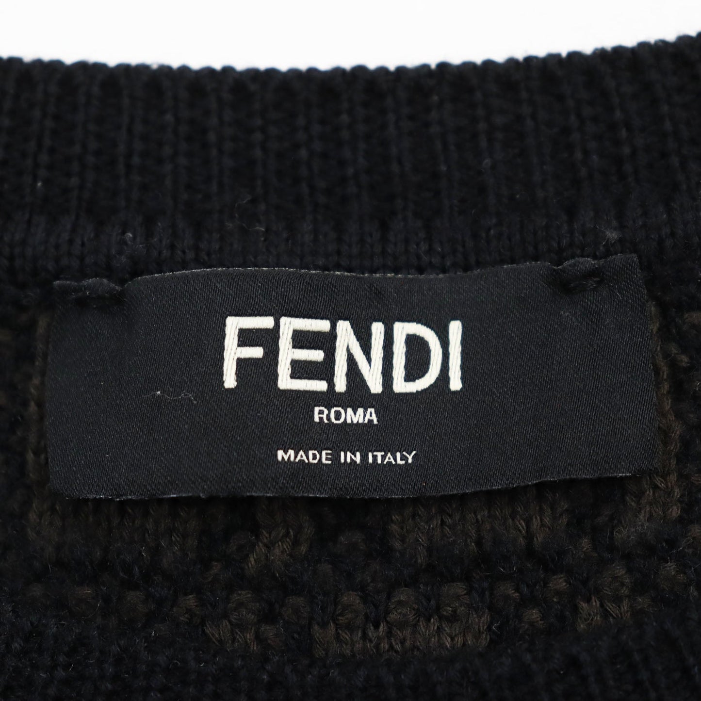 FENDI knit FZX034 AKFS wool Brown black GIROCOLLO FF DETAIL KNIT 54