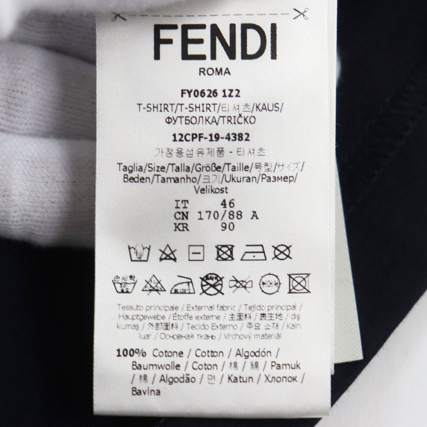 FENDI Short sleeve T-shirt FY0626 cotton Navy 46