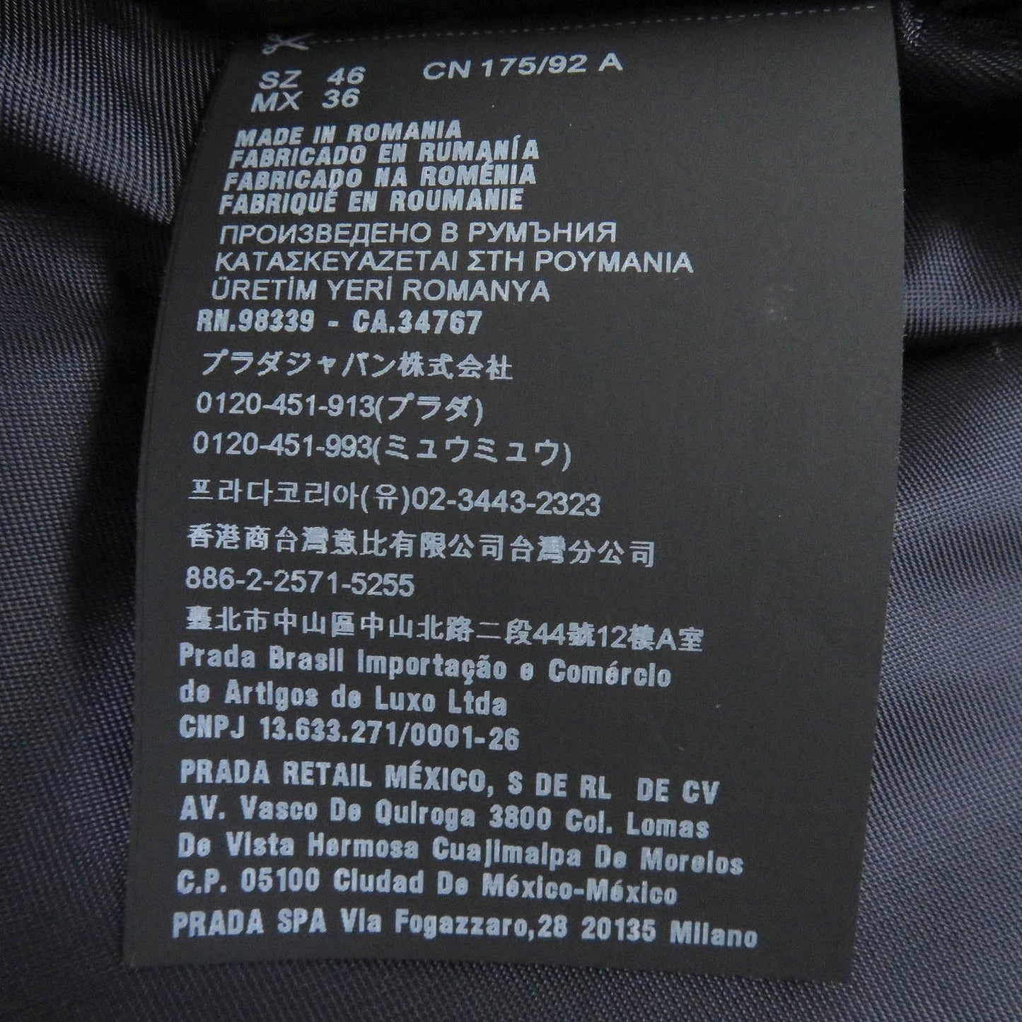 PRADA Blouson DNA404 Outer: 100% polyamide (nylon), Lining: 100% rayon Navy mens 46 Used
