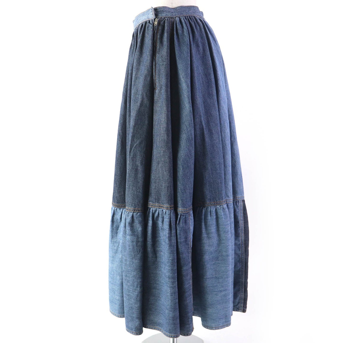 Christian Dior flare skirt 112J56A3941 cotton Indigo blue 40