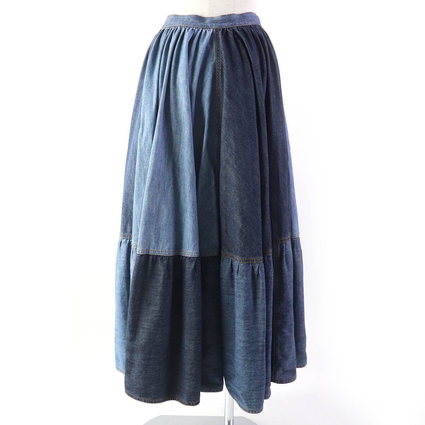 Christian Dior flare skirt 112J56A3941 cotton Indigo blue 40
