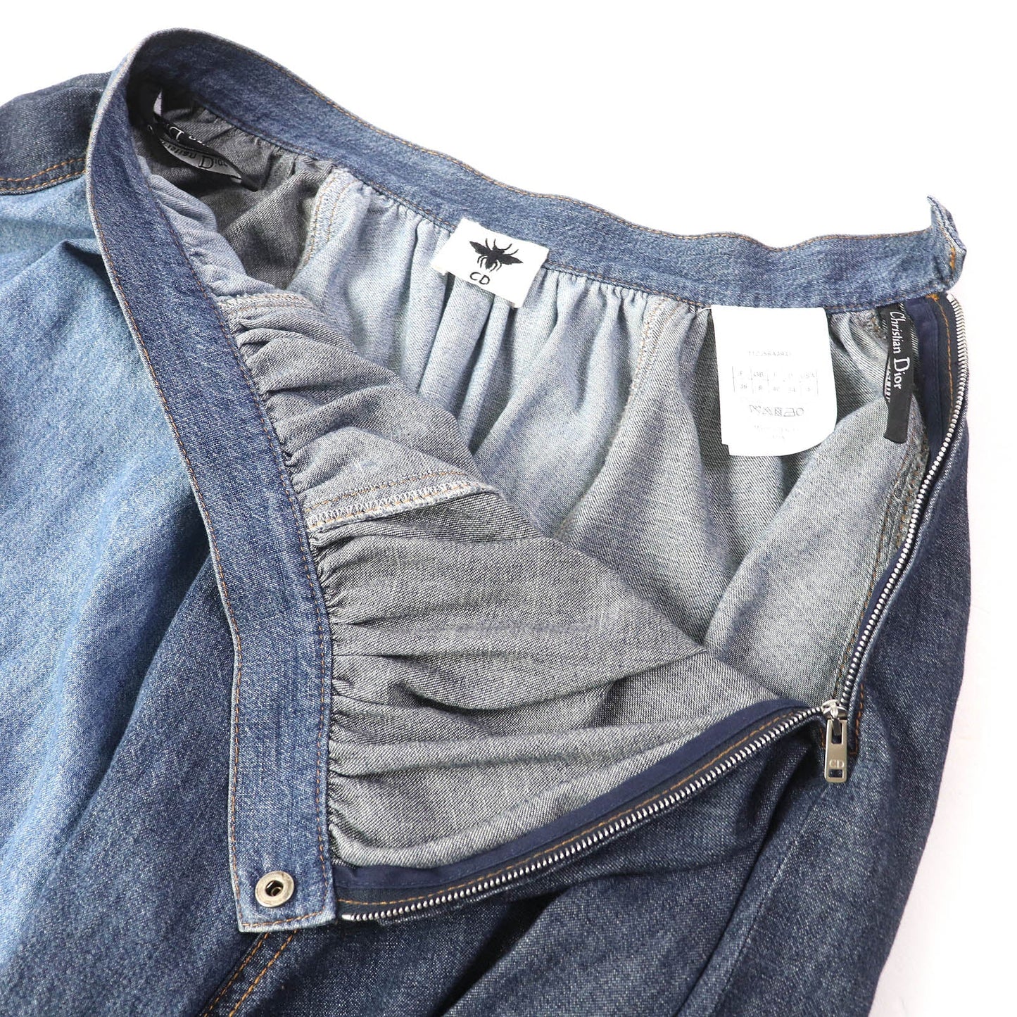 Christian Dior flare skirt 112J56A3941 cotton Indigo blue 40