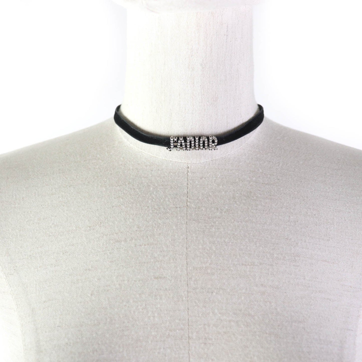 Christian Dior choker ー Black Silver