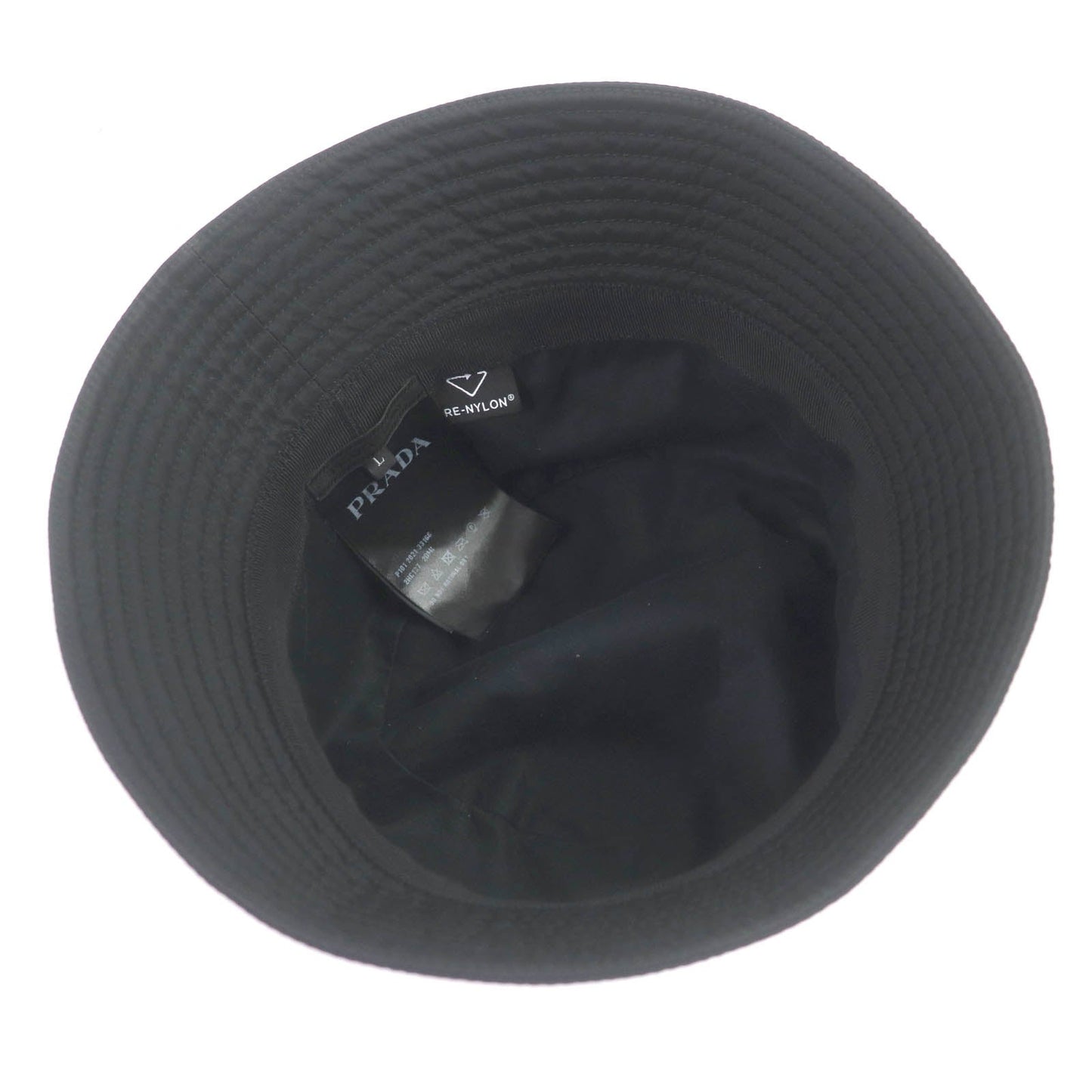 PRADA hat 2HC137 recycled polyamide black L