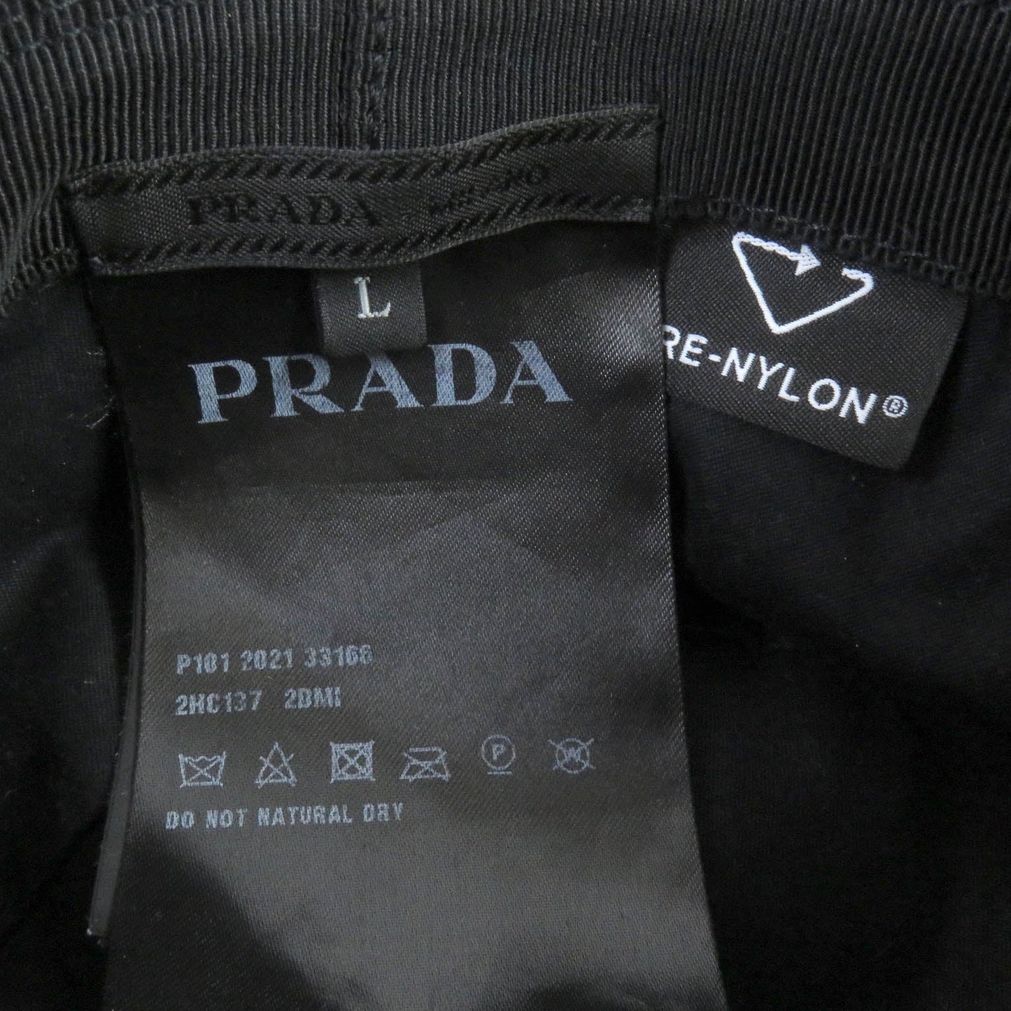 PRADA hat 2HC137 recycled polyamide black L