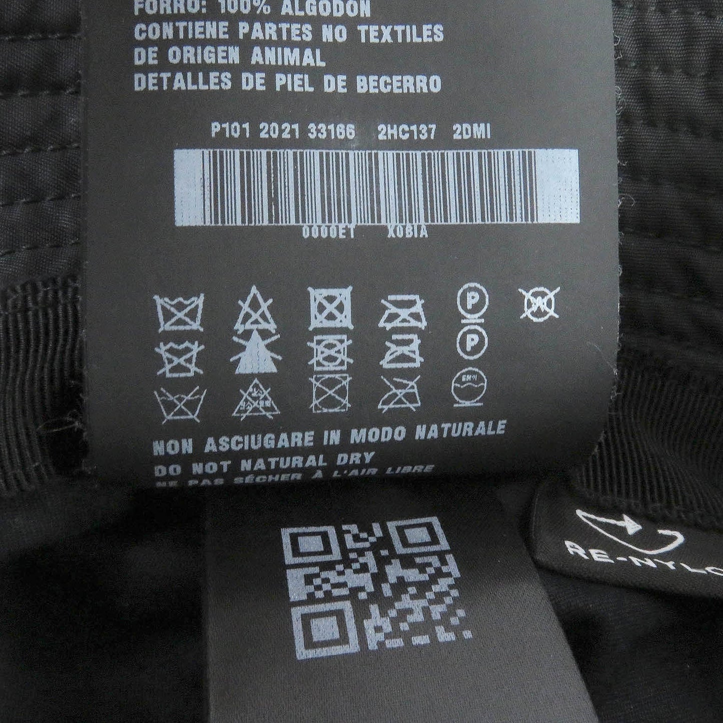 PRADA hat 2HC137 recycled polyamide black L