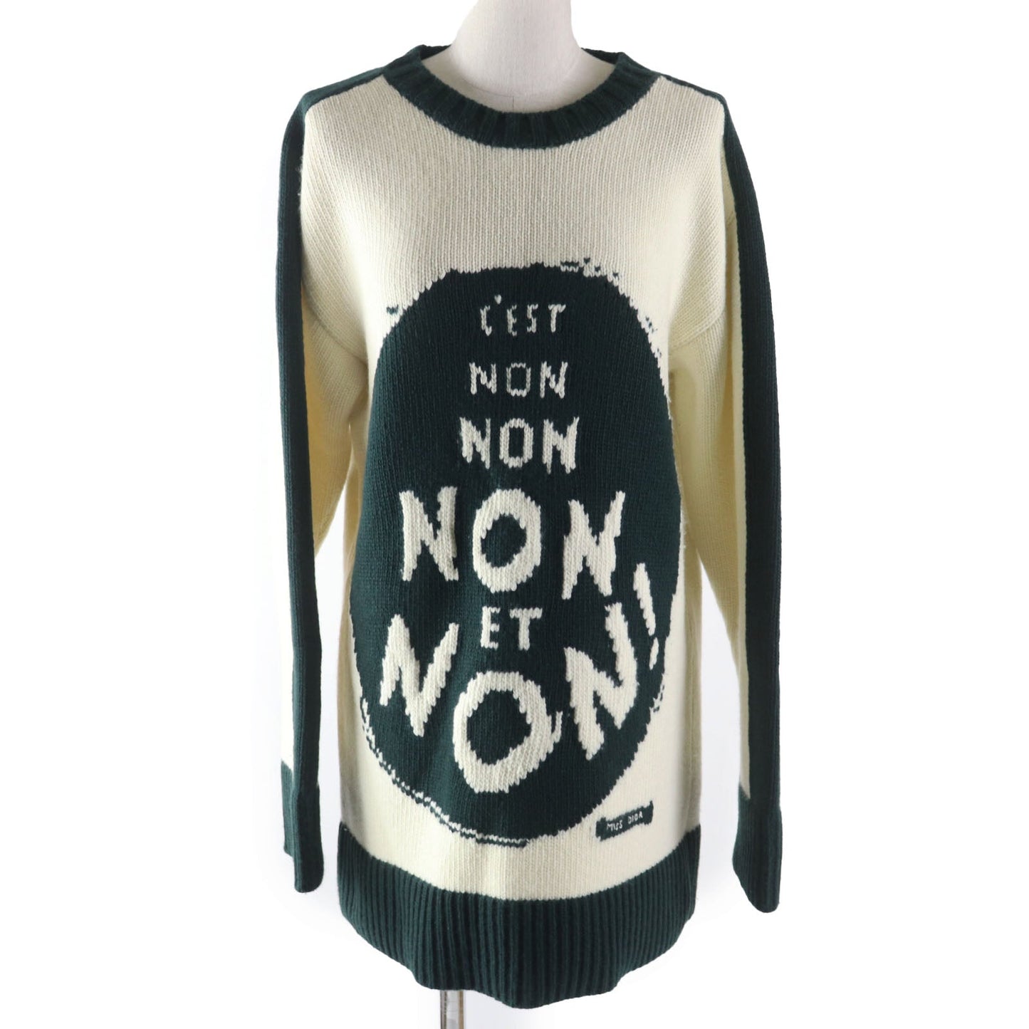 Christian Dior sweater 854S19AM019 wool Ivory green J ADIOR 8 Miss DIOR NON NON 38