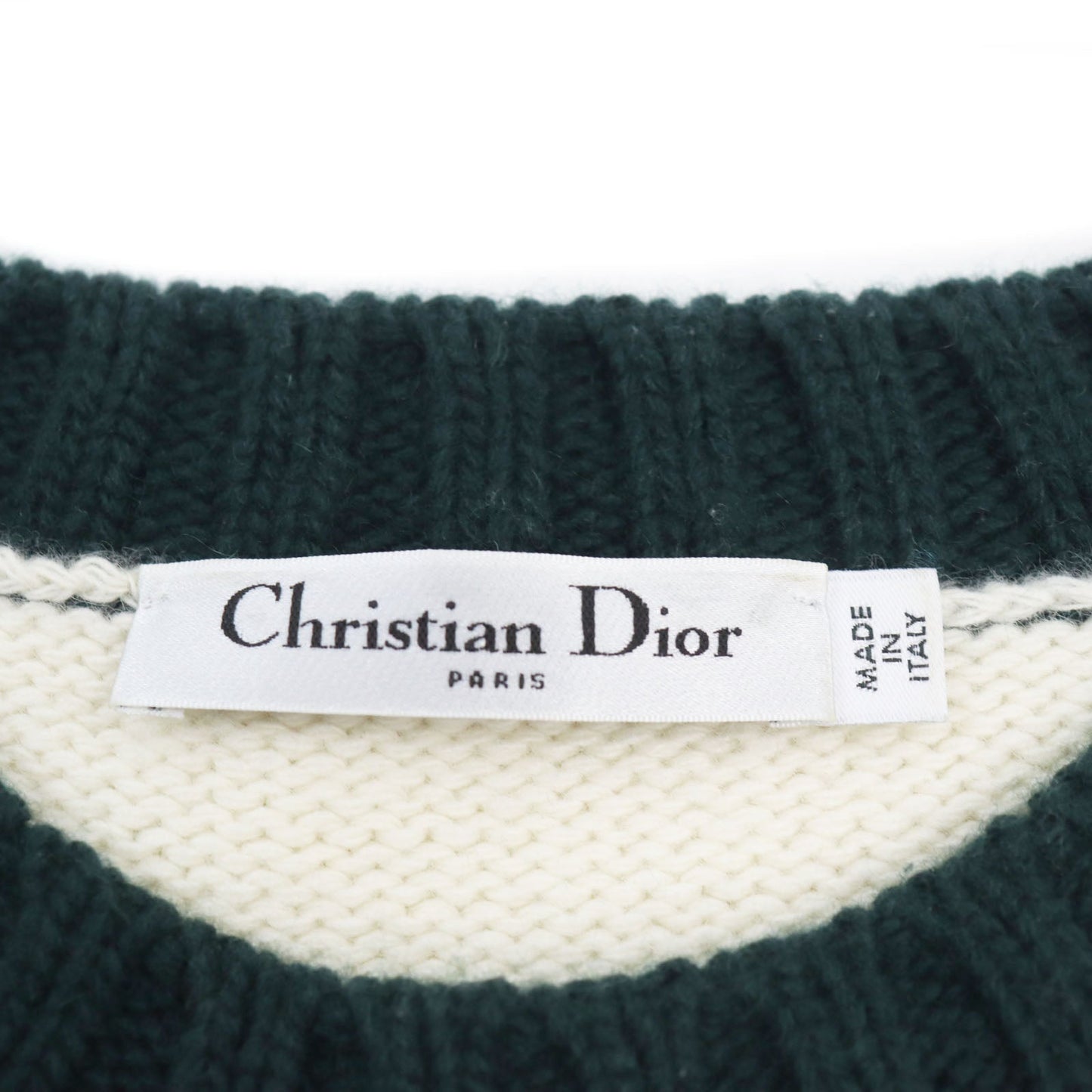 Christian Dior sweater 854S19AM019 wool Ivory green J ADIOR 8 Miss DIOR NON NON 38
