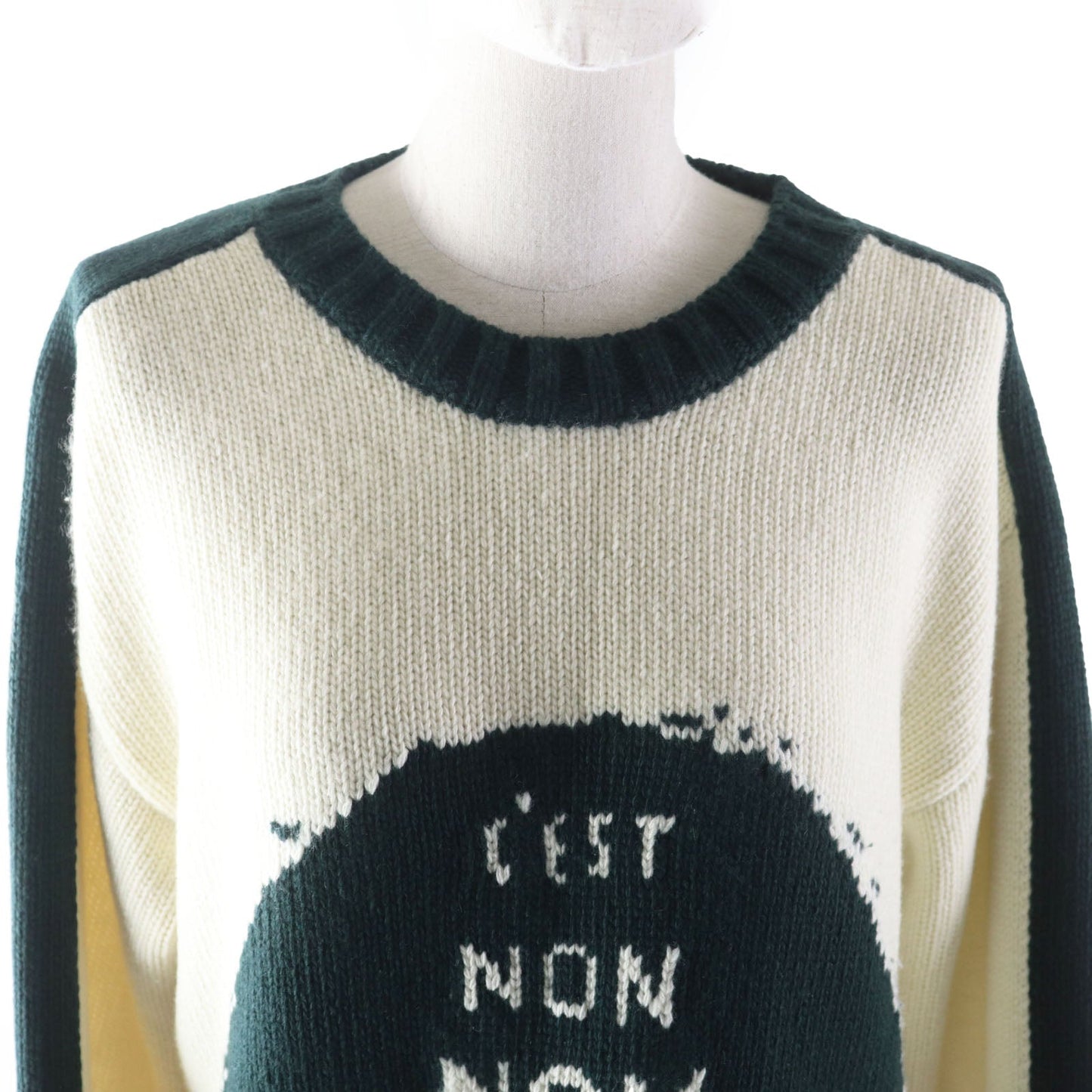 Christian Dior sweater 854S19AM019 wool Ivory green J ADIOR 8 Miss DIOR NON NON 38