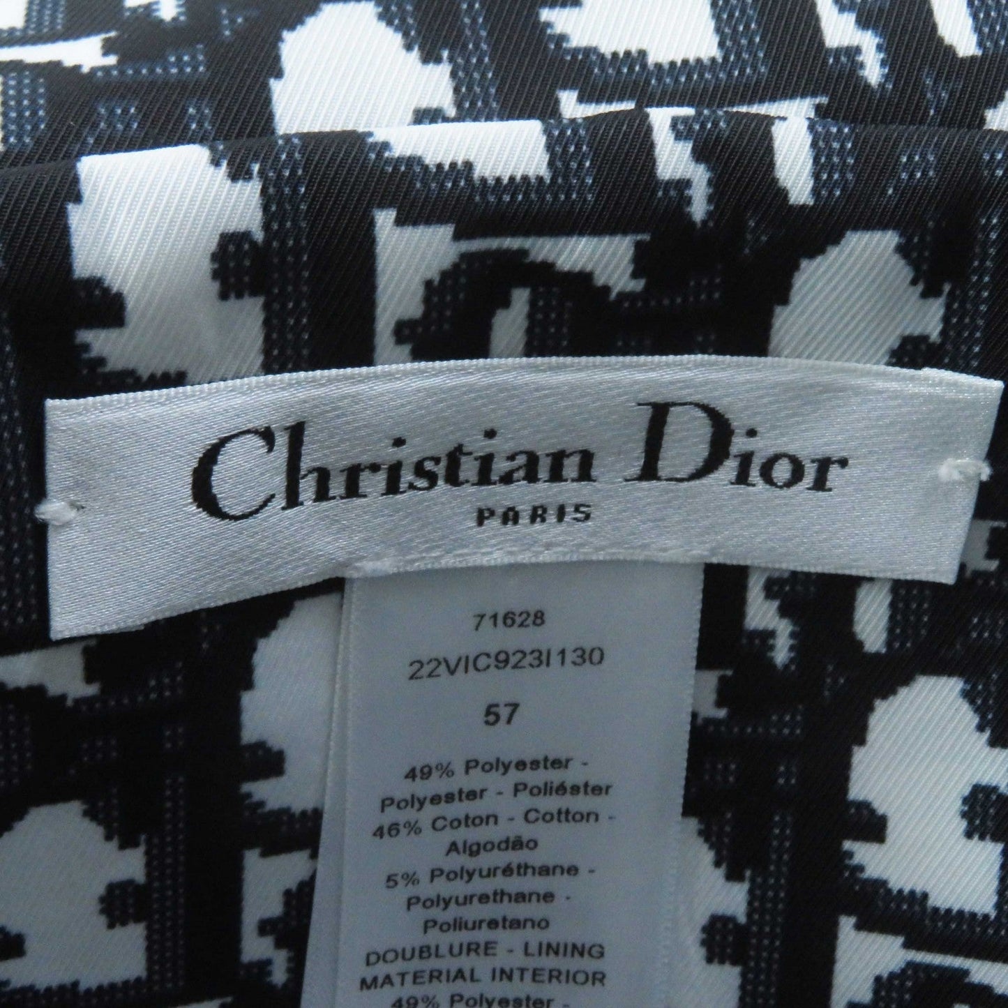 Christian Dior hat 22VIC923I130 polyester Navy white D-LITTLE VICHY REVERSIBLE 57