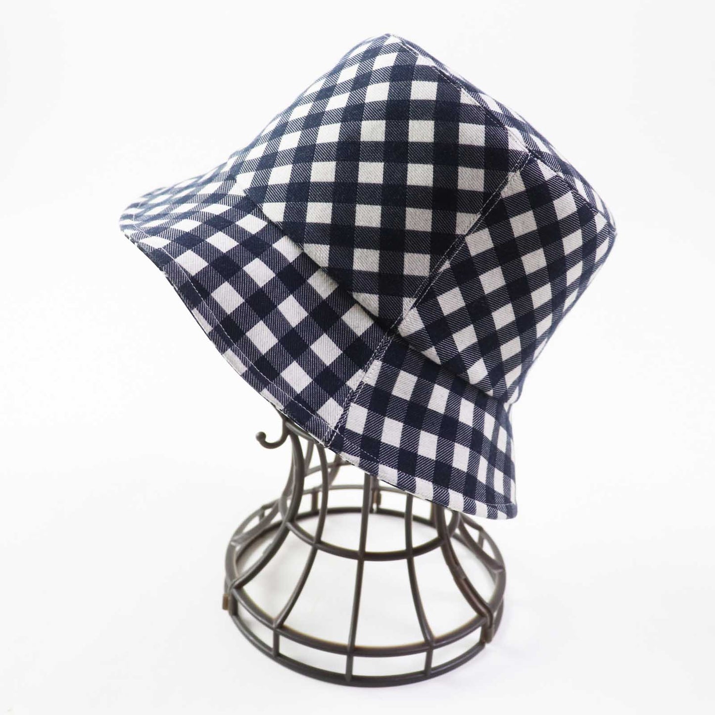 Christian Dior hat 22VIC923I130 polyester Navy white D-LITTLE VICHY REVERSIBLE 57