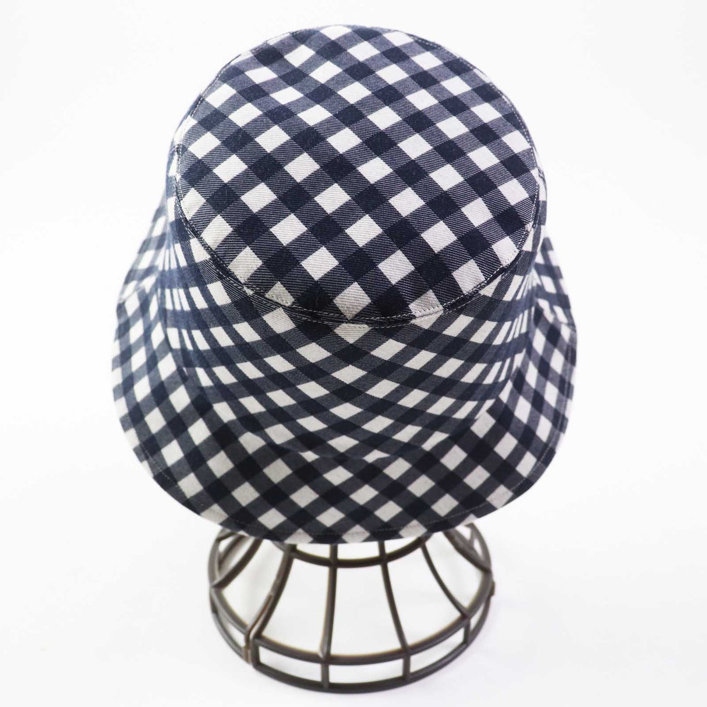 Christian Dior hat 22VIC923I130 polyester Navy white D-LITTLE VICHY REVERSIBLE 57