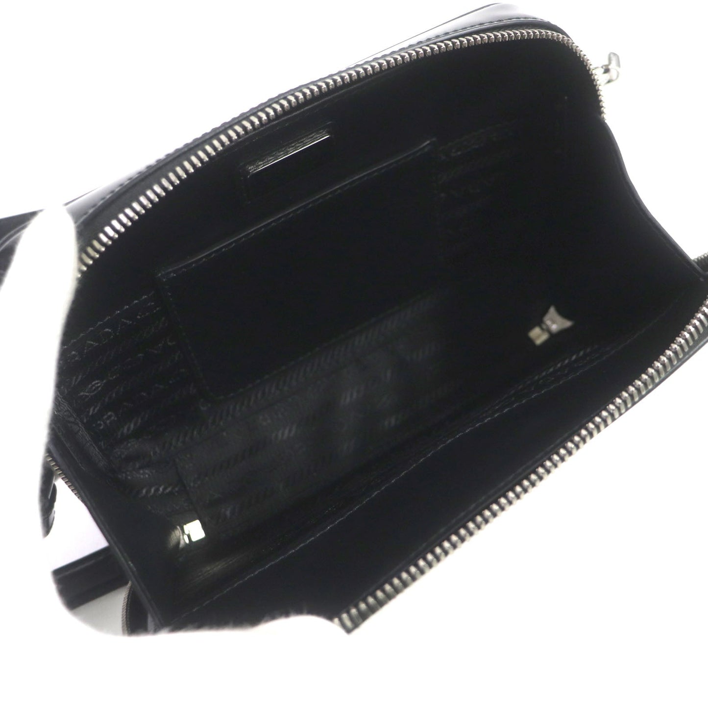 PRADA Shoulder Bag 2VH173 Brushed leather black Brick