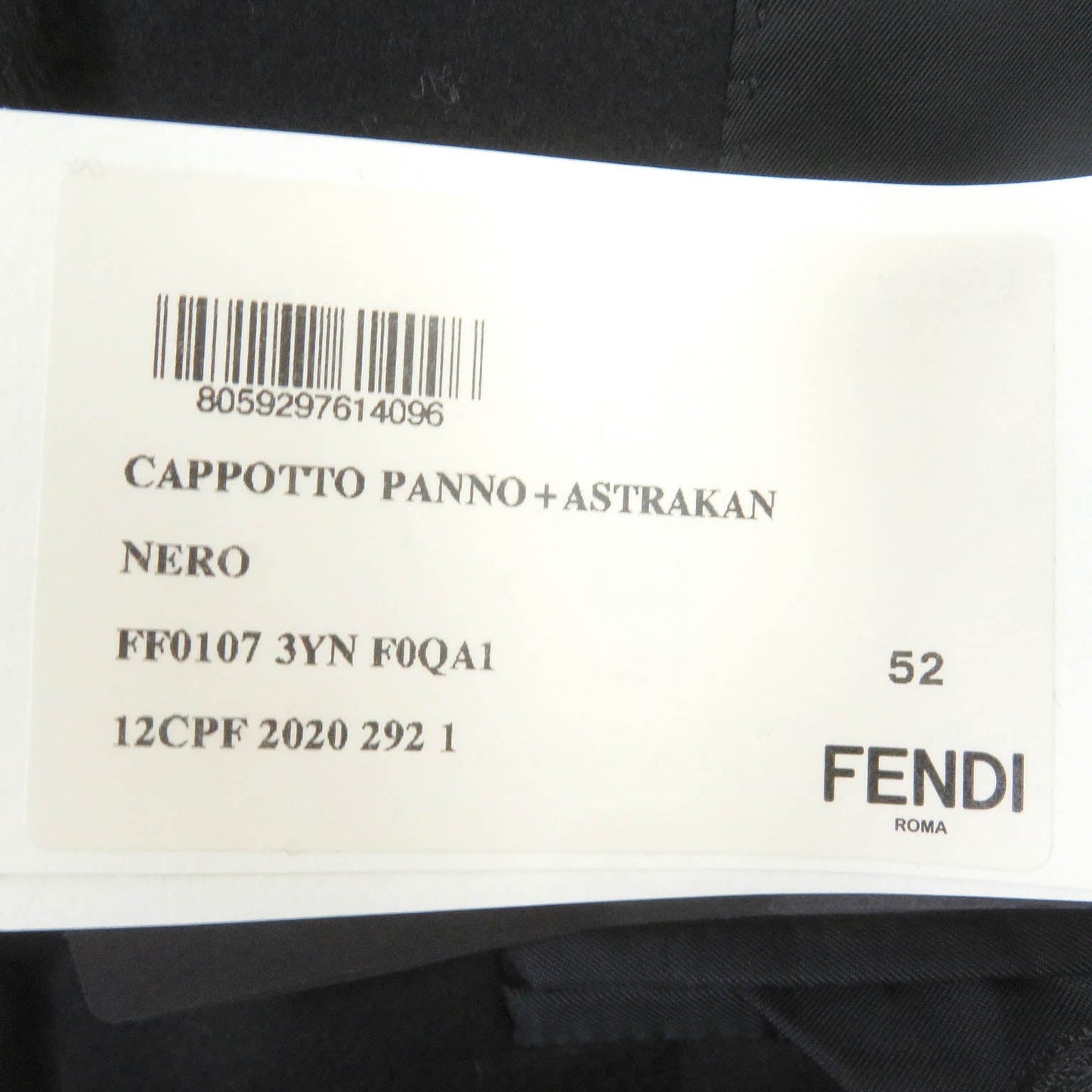 FENDI Chester coat FF01073YN wool black 52