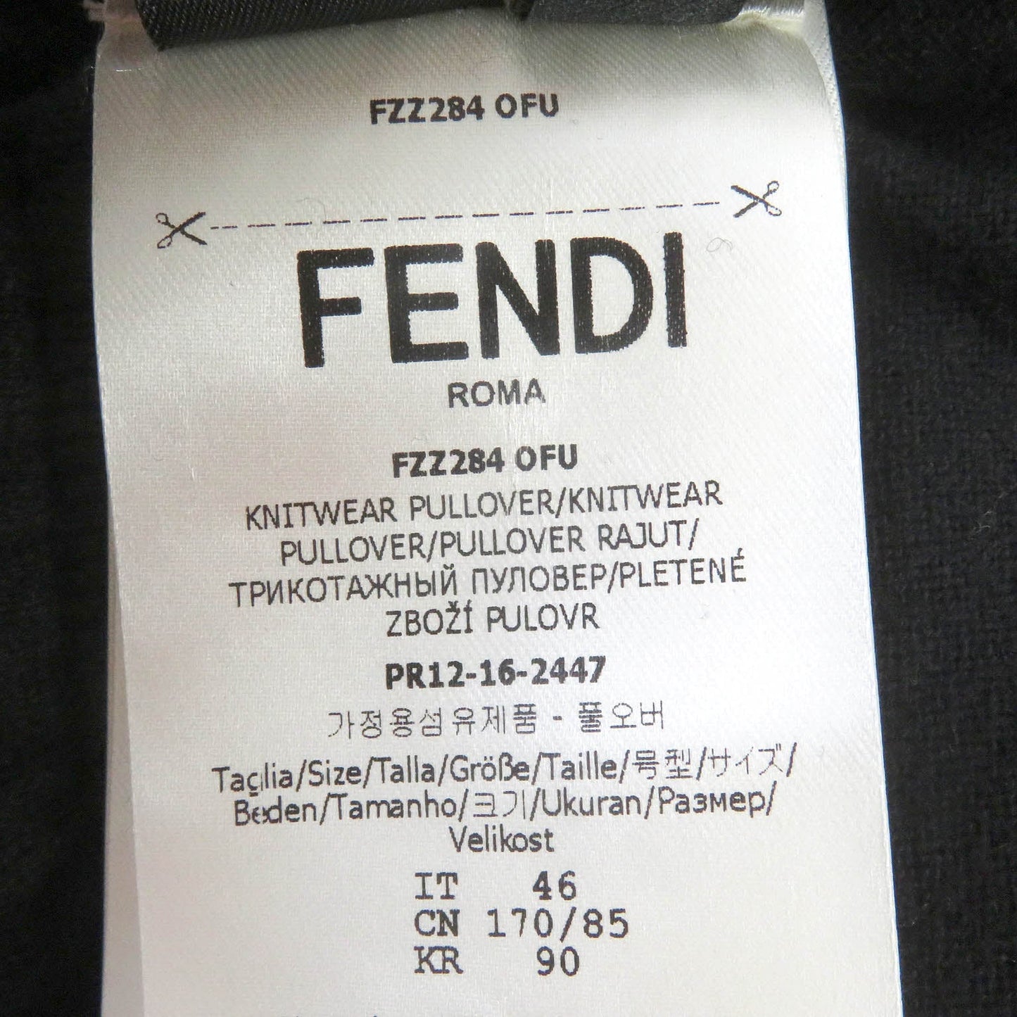 FENDI knit FZZ284 cotton black 46