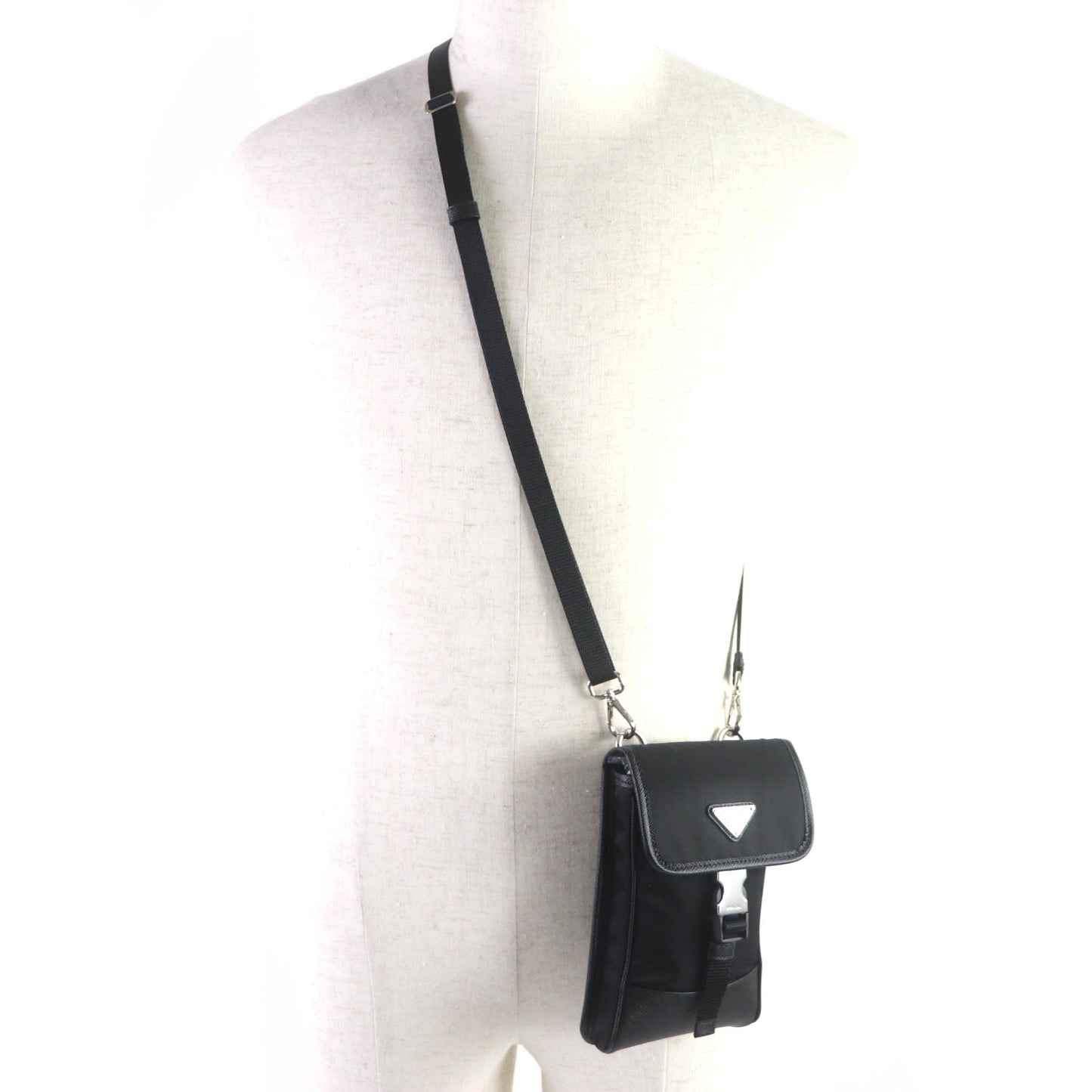 PRADA Shoulder Bag 2ZH109 Nylon saffiano leather black
