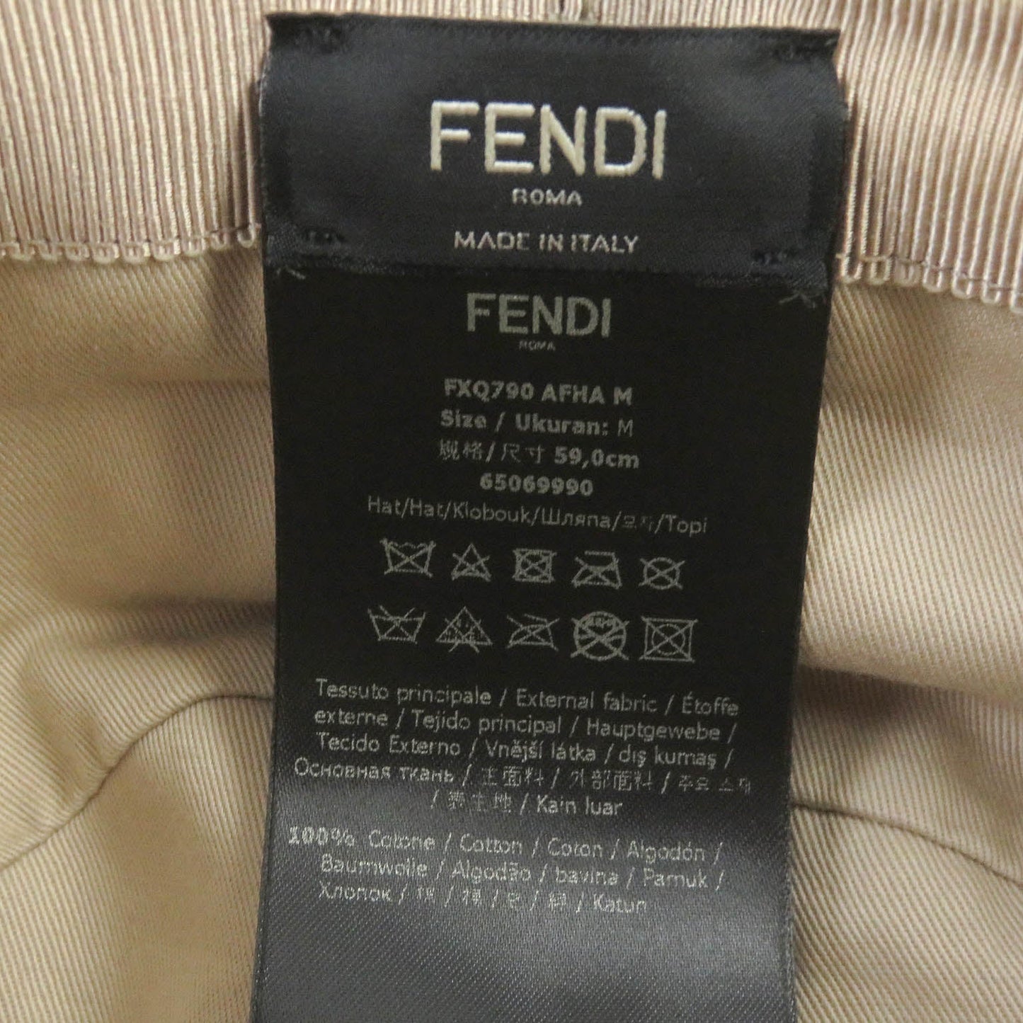 FENDI hat FXQ790 cotton beige