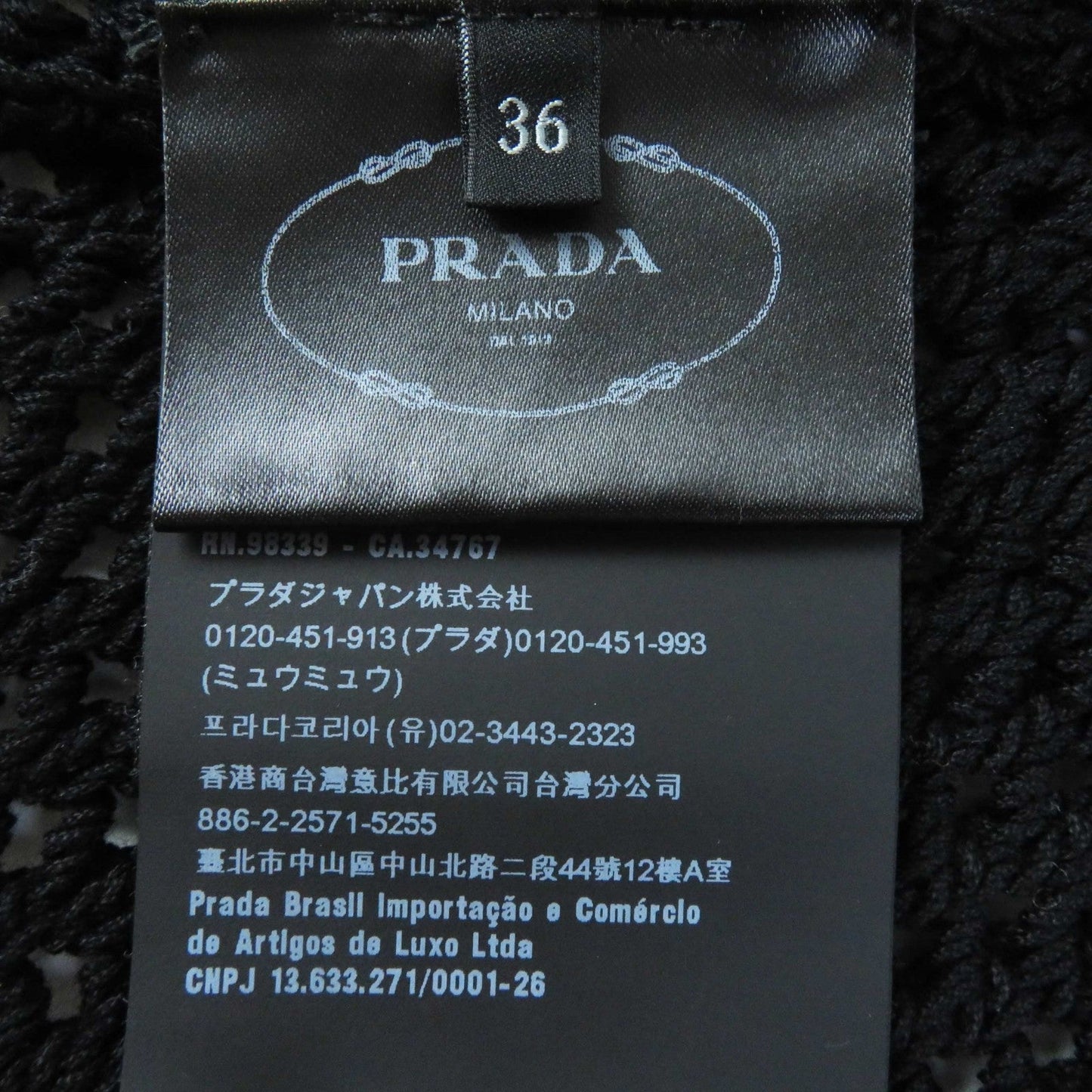 PRADA Tank top P29980 cotton Black White 36