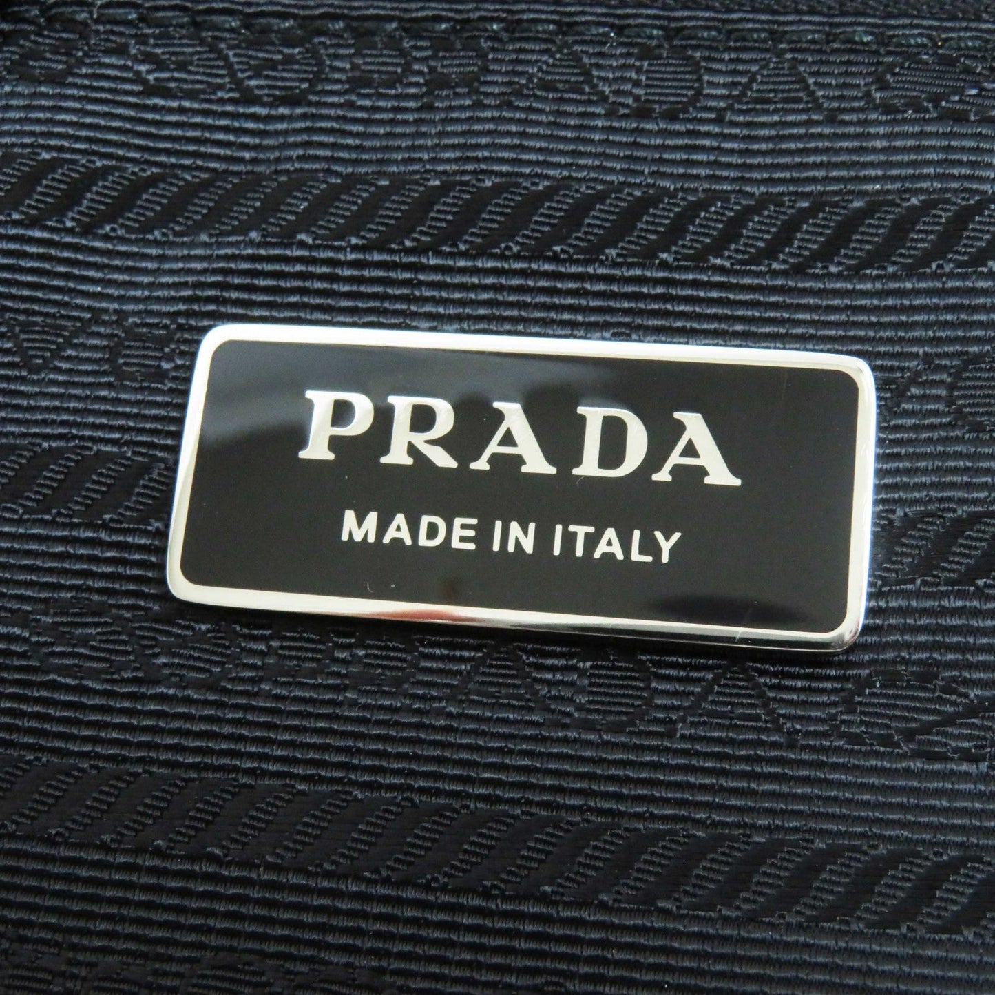 PRADA Tote Bag 1BG130 pile Bianco Nero terry