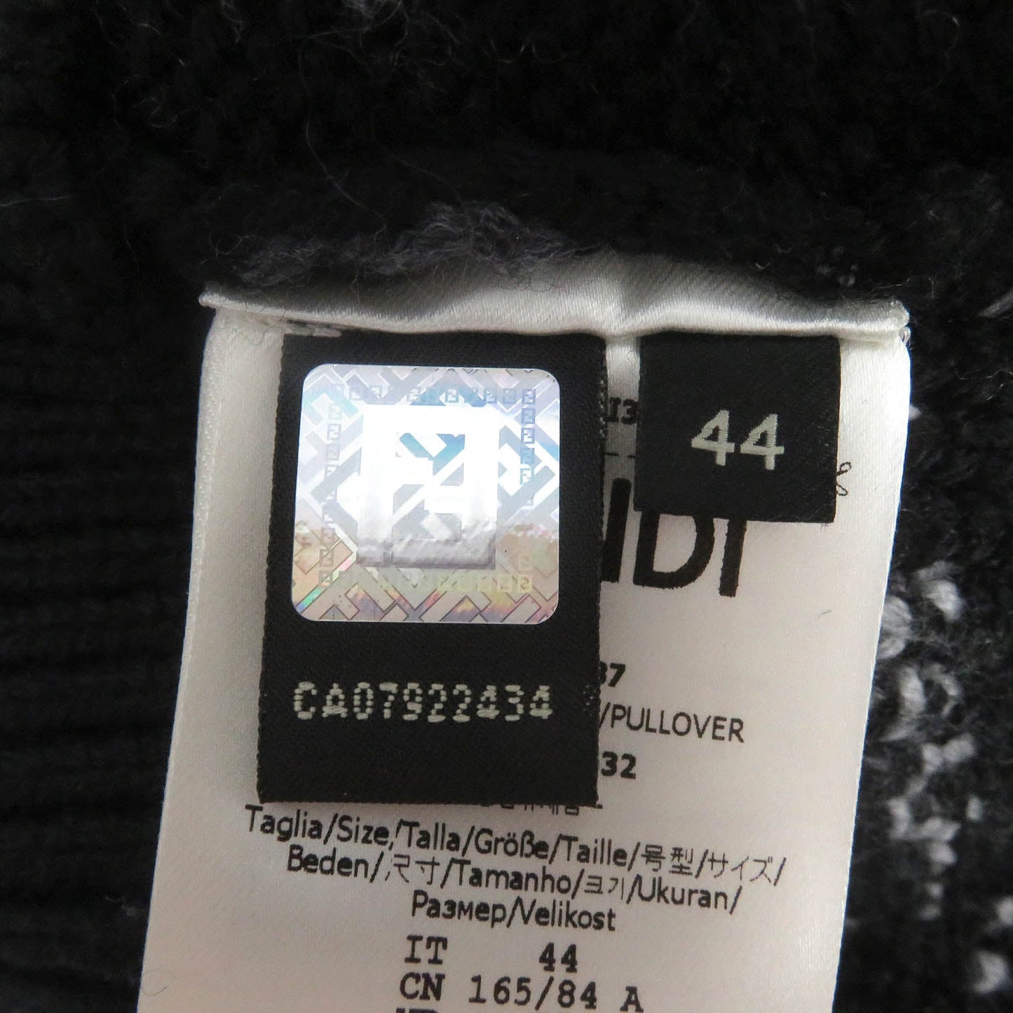 FENDI sweater FZX013 Virgin wool black 44
