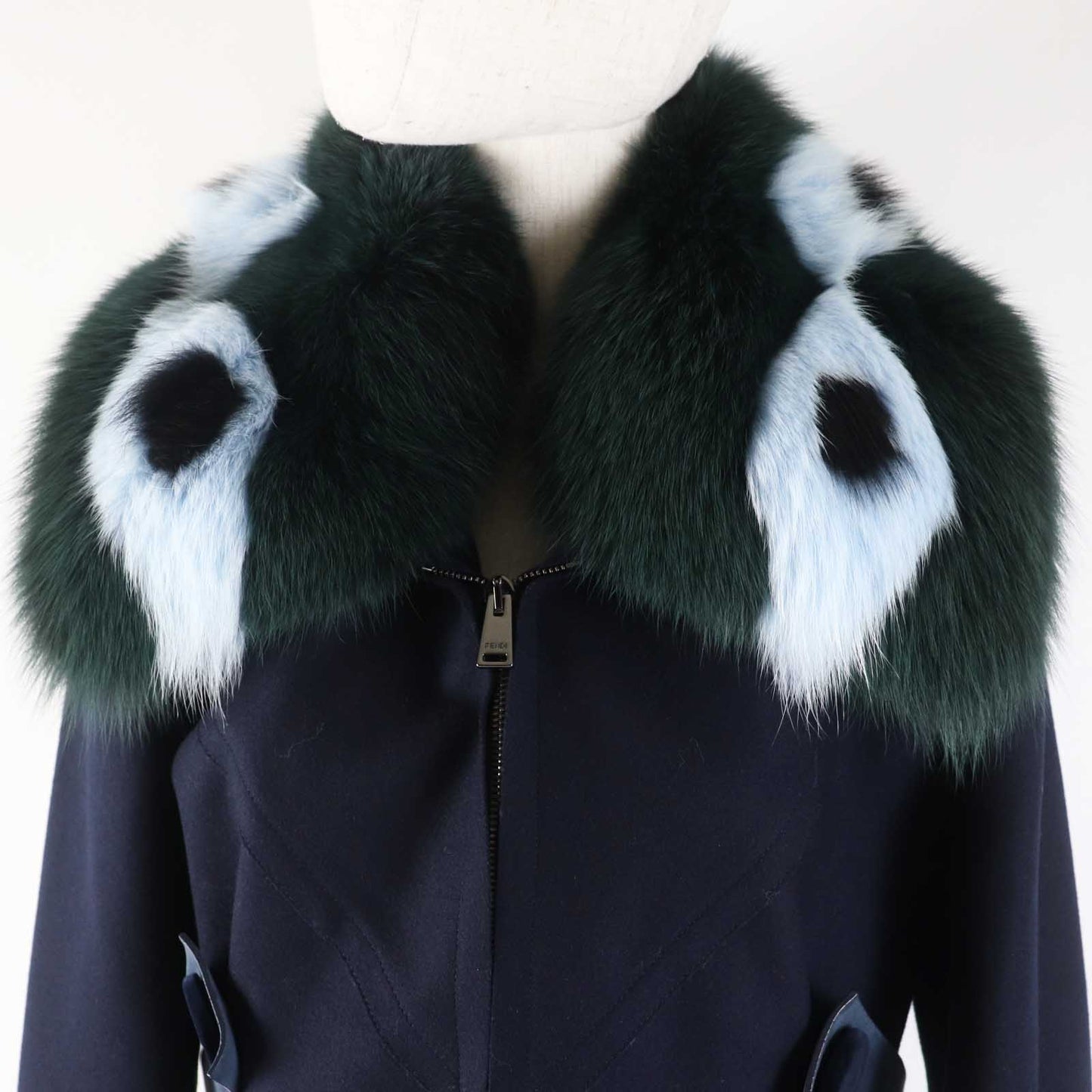 FENDI coat FF8246 wool Navy 42