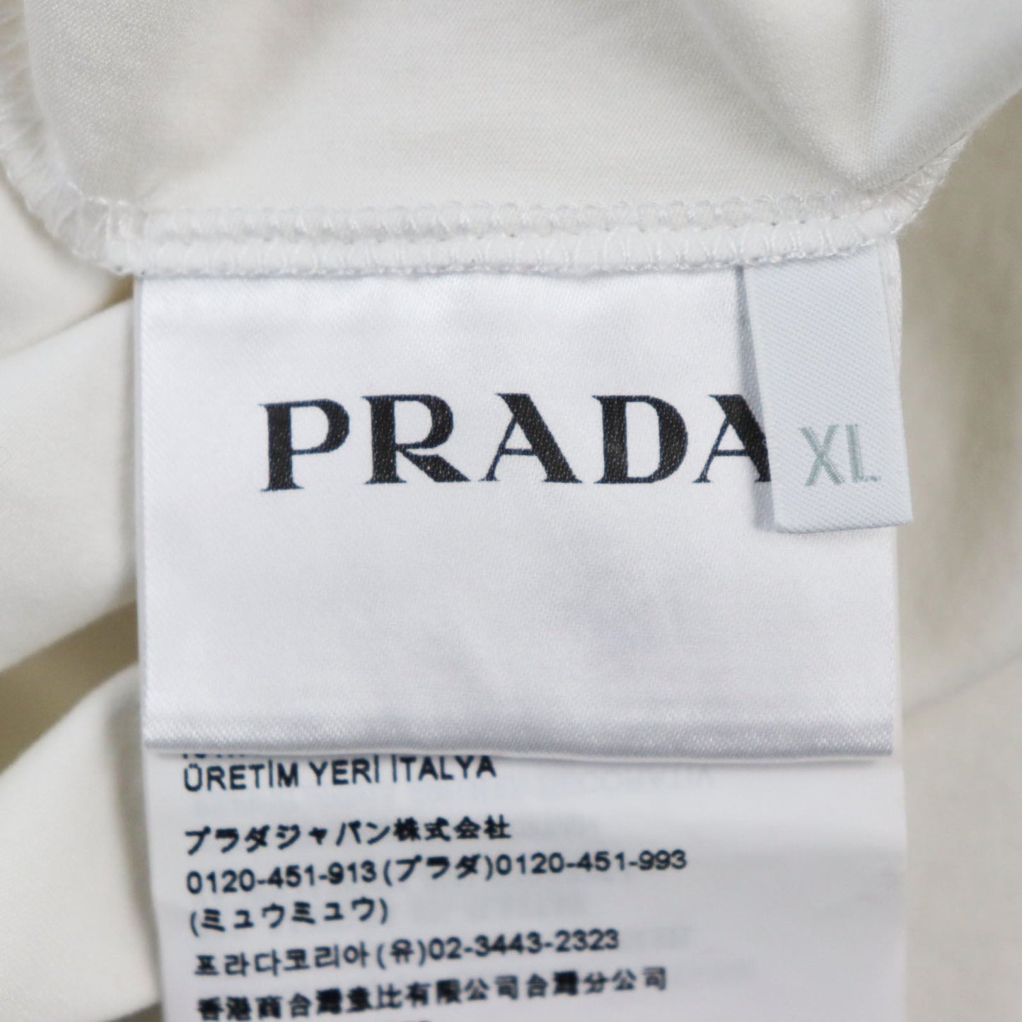 PRADA Short sleeve T-shirt UJN712 cotton white XL