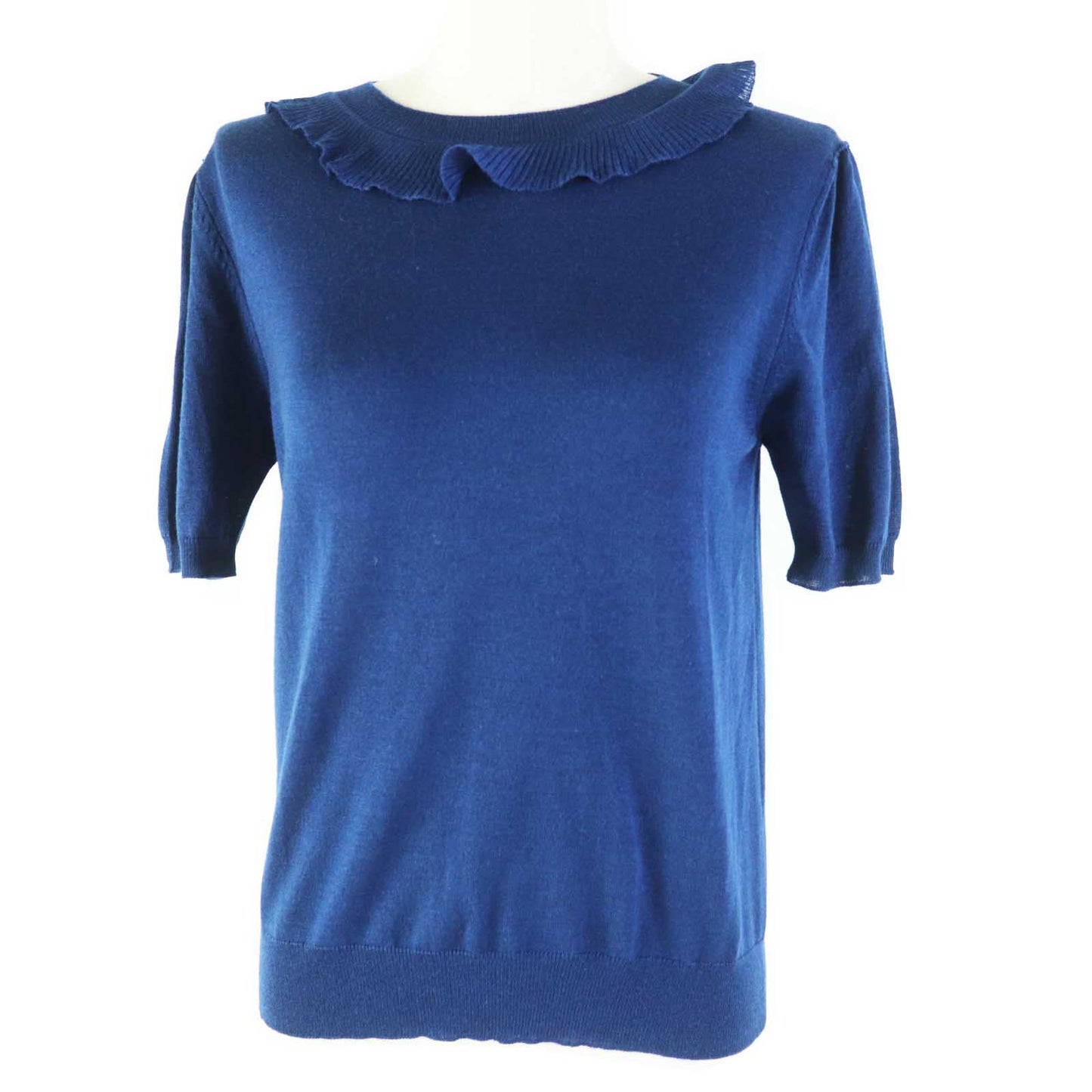 PRADA Short sleeve knit P24I0F wool blue 40