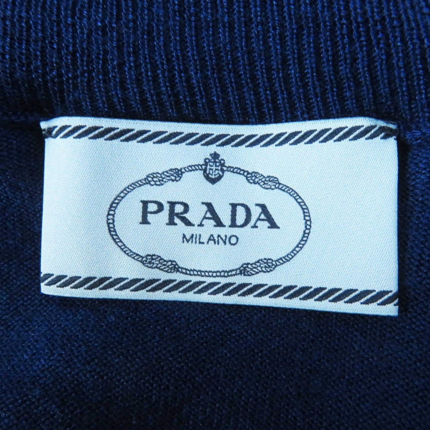 PRADA Short sleeve knit P24I0F wool blue 40