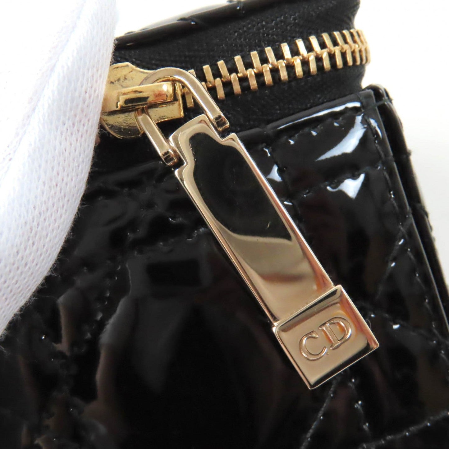Christian Dior Pouch S0976OVRB Patent leather black LADY DIOR