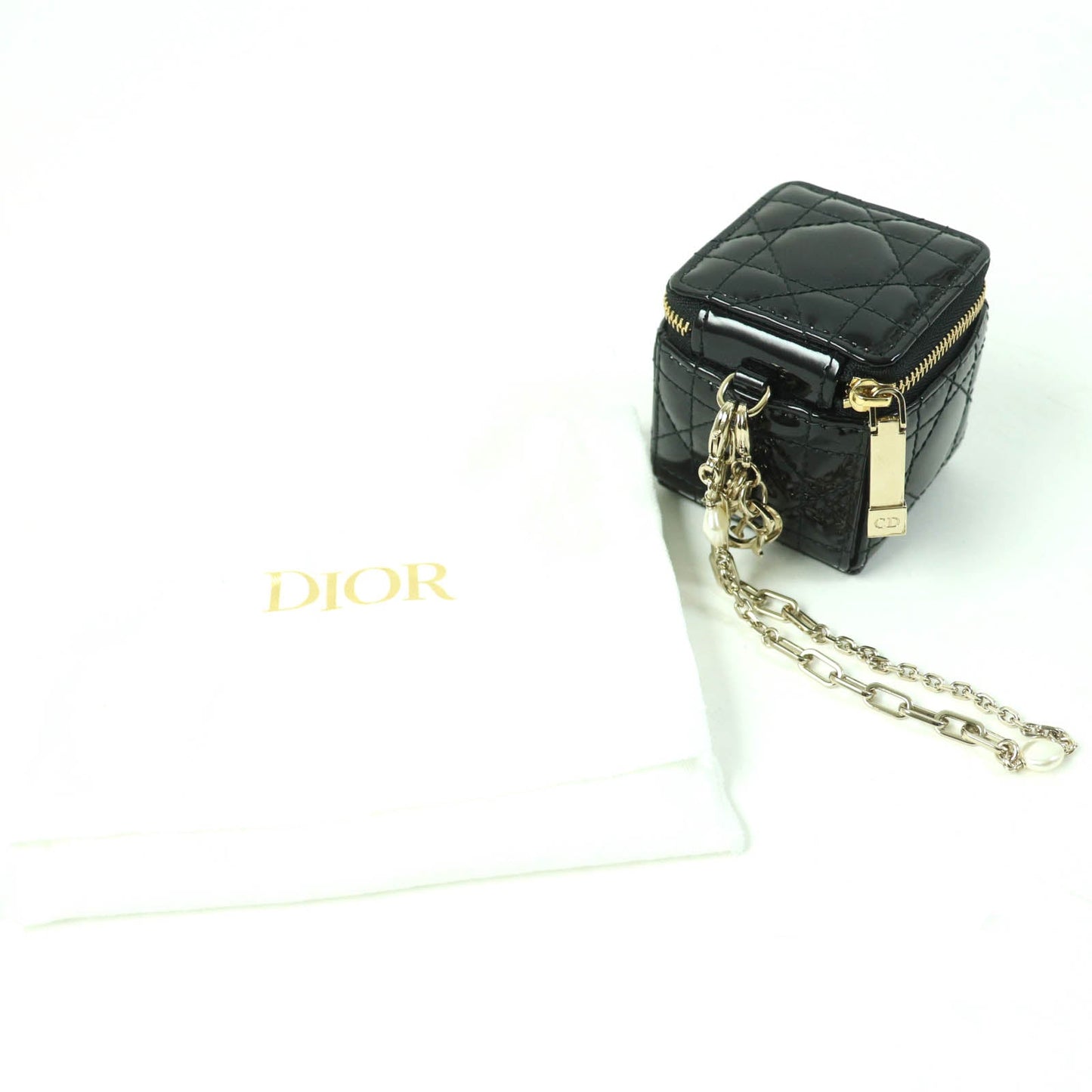 Christian Dior Pouch S0976OVRB Patent leather black LADY DIOR
