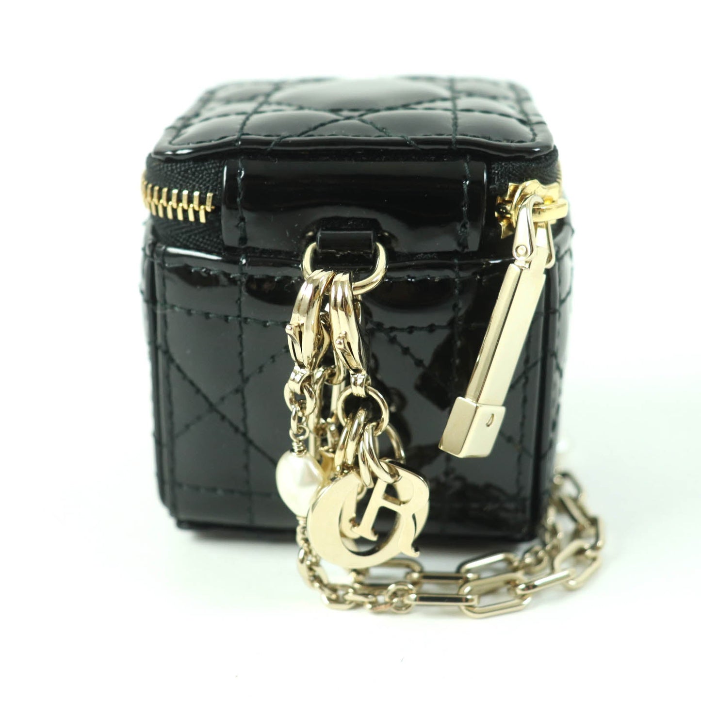 Christian Dior Pouch S0976OVRB Patent leather black LADY DIOR