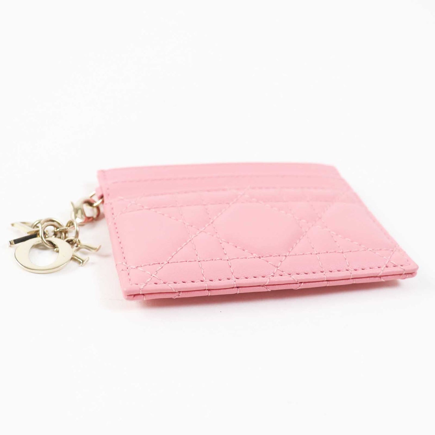 Christian Dior Card Case S09740NMJ leather pink Lady Dior Freesia