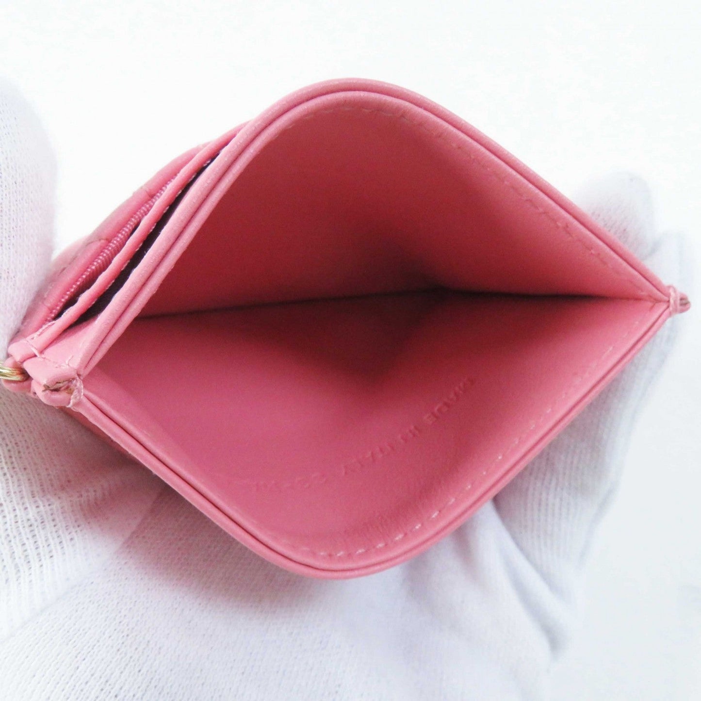 Christian Dior Card Case S09740NMJ leather pink Lady Dior Freesia
