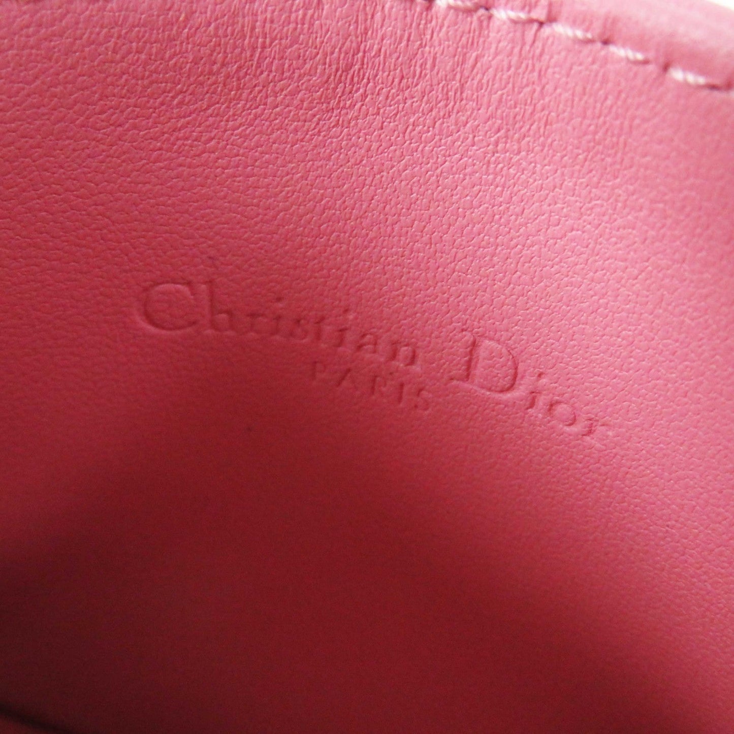Christian Dior Card Case S09740NMJ leather pink Lady Dior Freesia