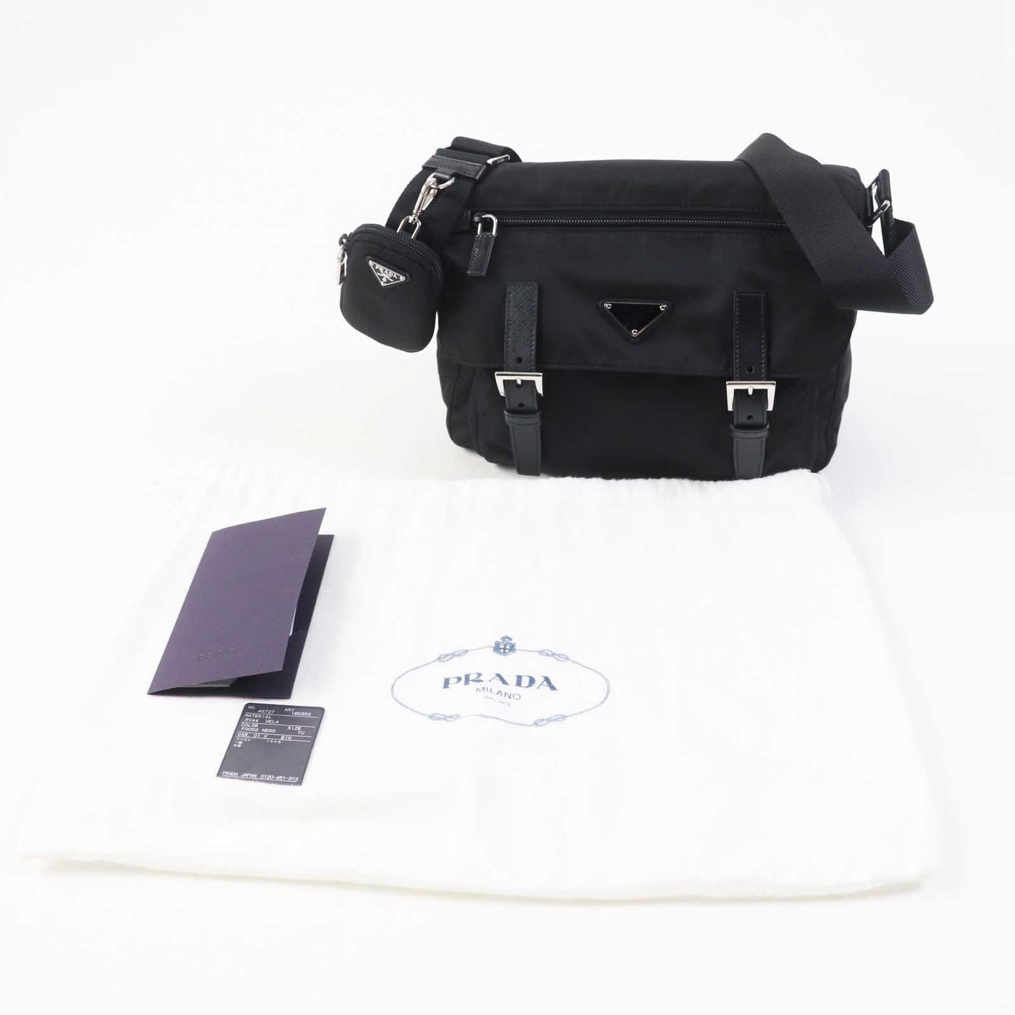 PRADA Shoulder Bag 1BD953 Main: Nylon, Part: Leather NERO Black Re-Nylon Women Used