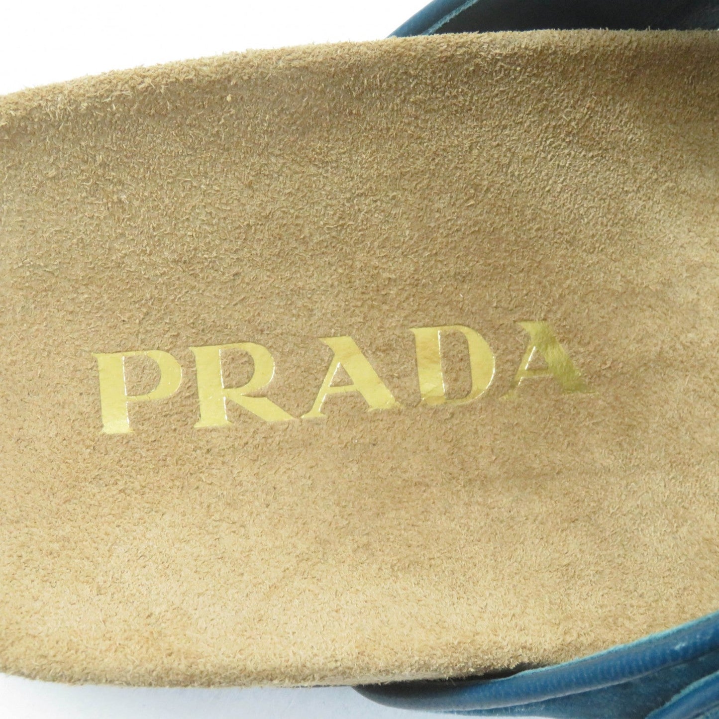 PRADA Sandals 1Y392I Velour, Polyurethane blue Thong sandals 36 1/2